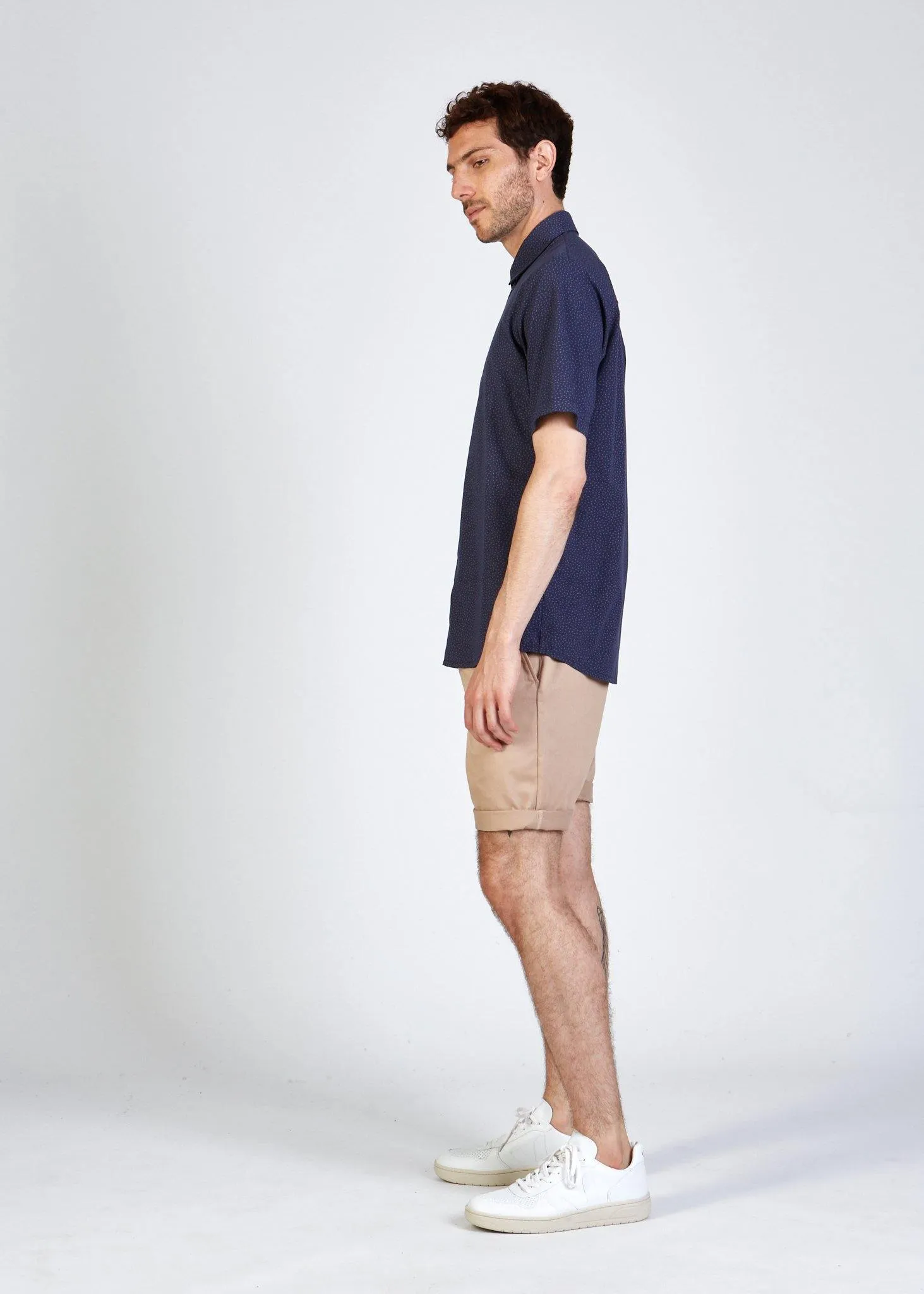 Organic Cotton Short Sleeve Shirt DYLAN - Blue (Elements) Givn Berlin