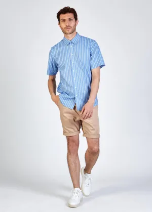 Organic Cotton Short Sleeve Shirt DYLAN - Light Blue / White (Stripes) Givn Berlin