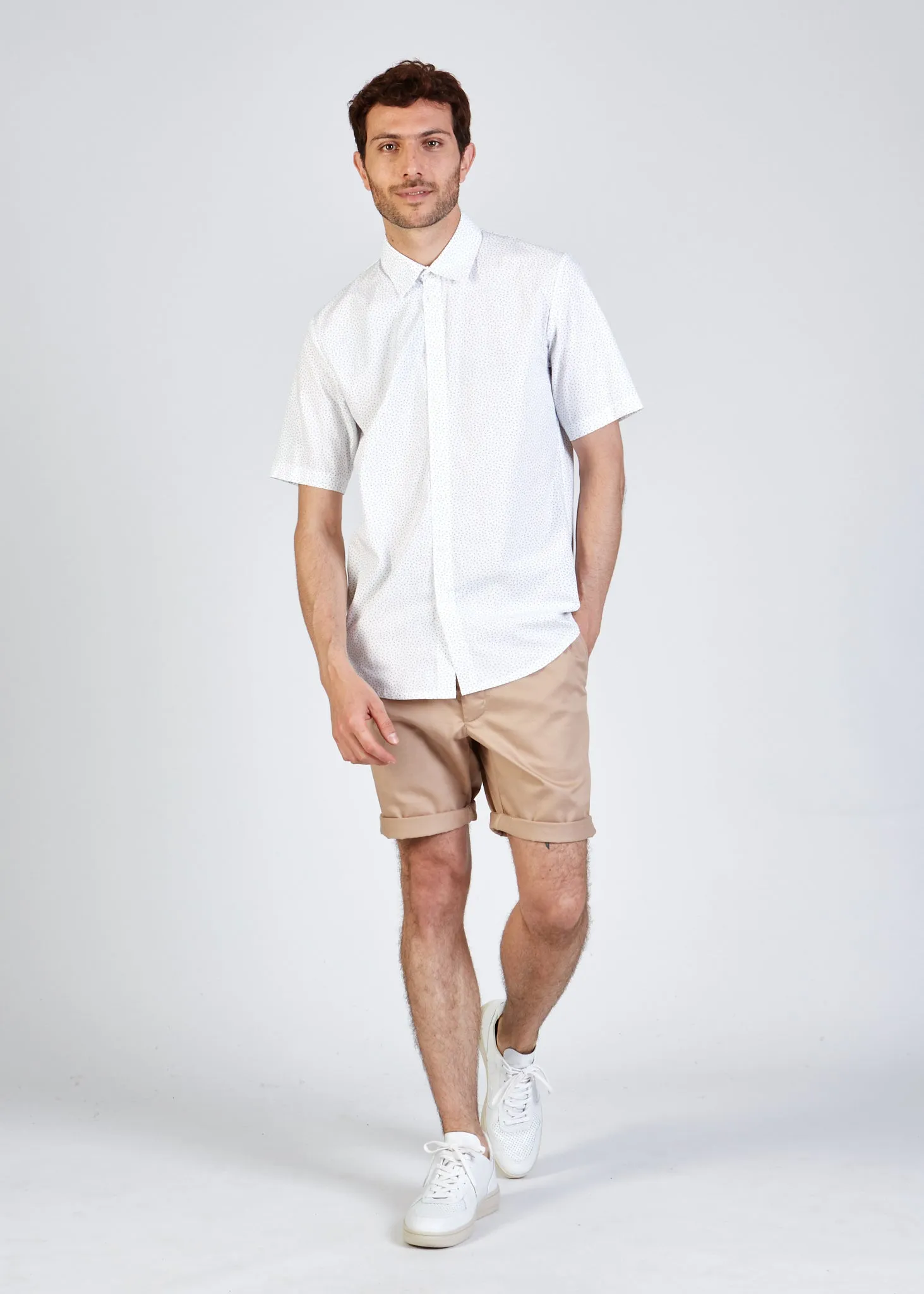 Organic Cotton Short Sleeve Shirt DYLAN - White (Elements) Givn Berlin