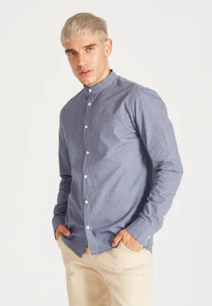 Organic Cotton Stand-Up Collar Shirt WES - Blue (Dots) Givn Berlin