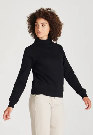Organic Cotton Stand Up Collar Sweatshirt VIVIAN - Black Givn Berlin