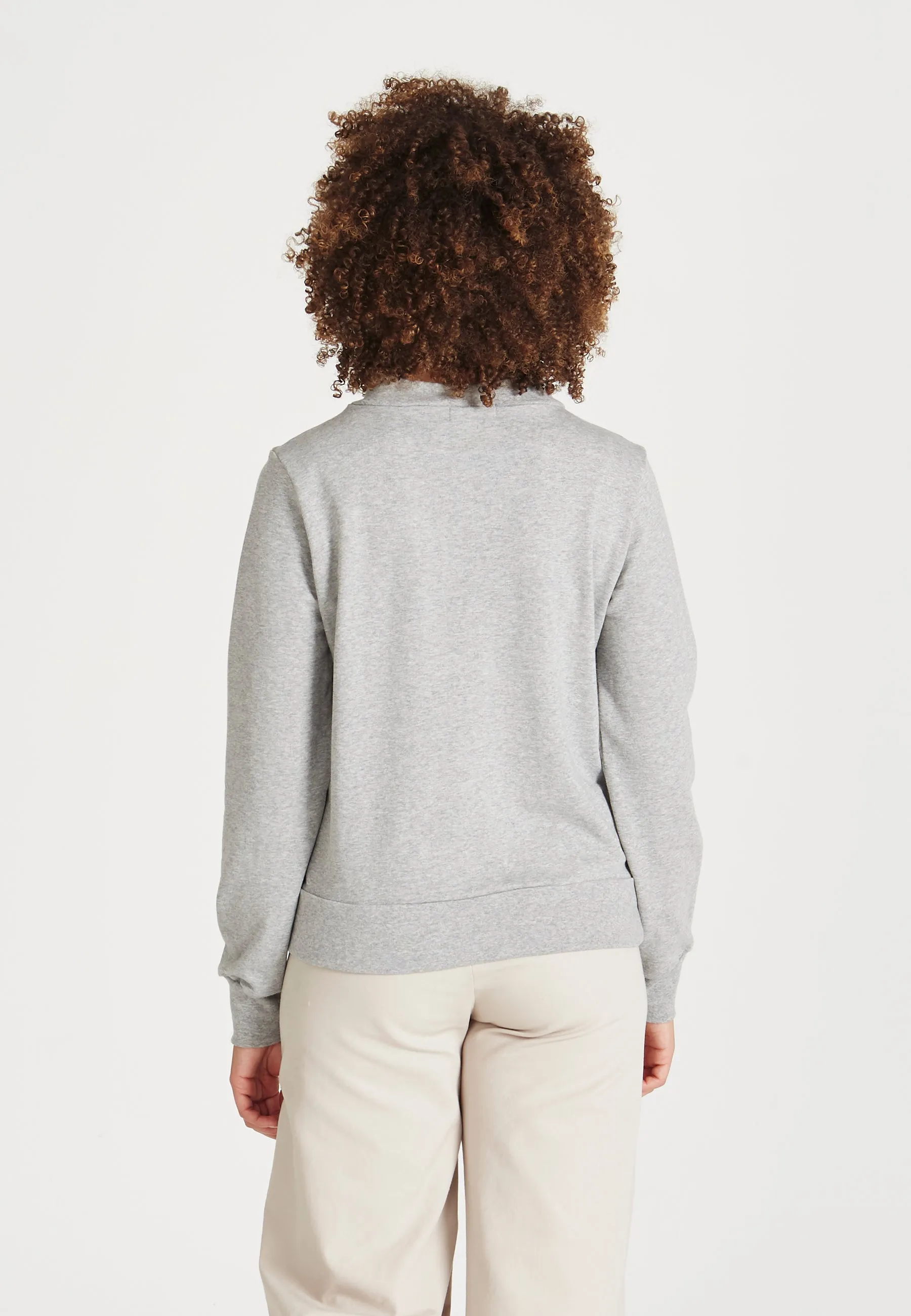 Organic Cotton Stand Up Collar Sweatshirt VIVIAN - Grey Melange Givn Berlin