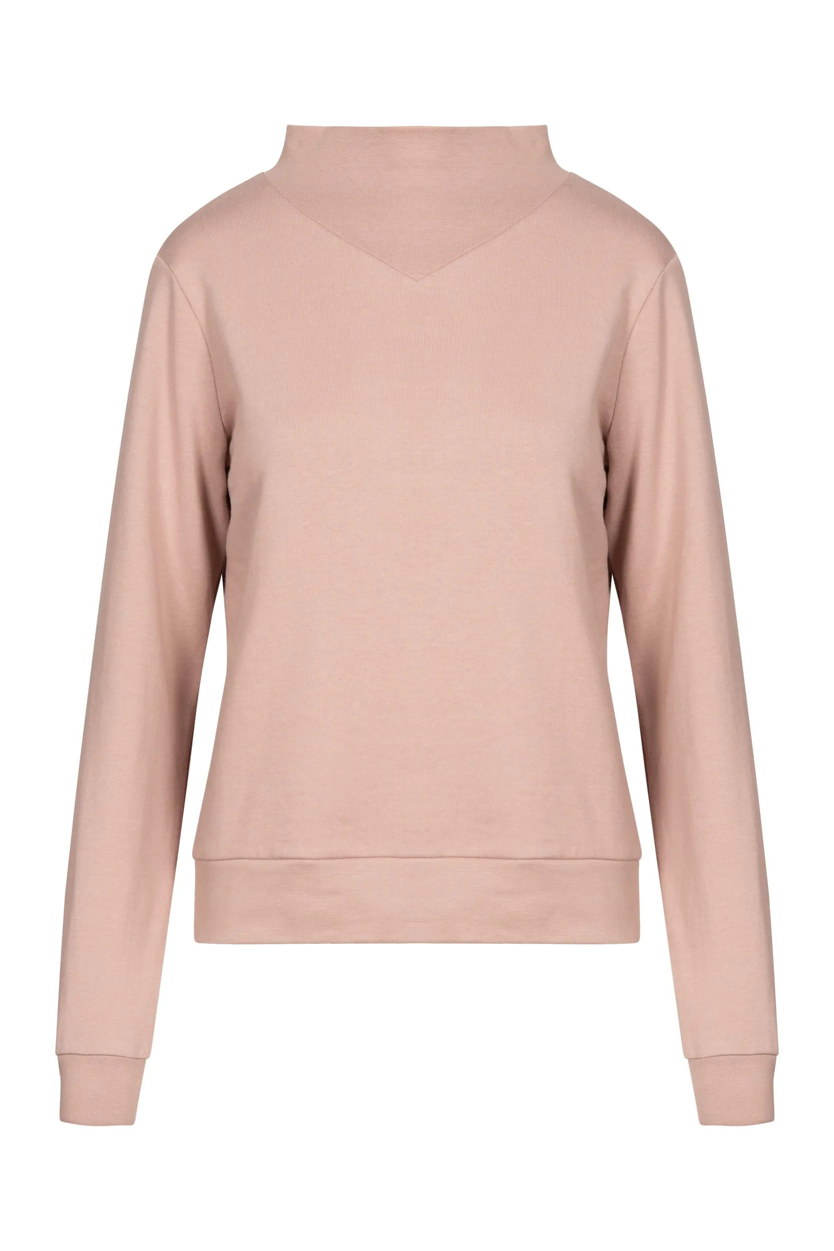 Organic Cotton Stand Up Collar Sweatshirt VIVIAN - Muddy Pink Givn Berlin