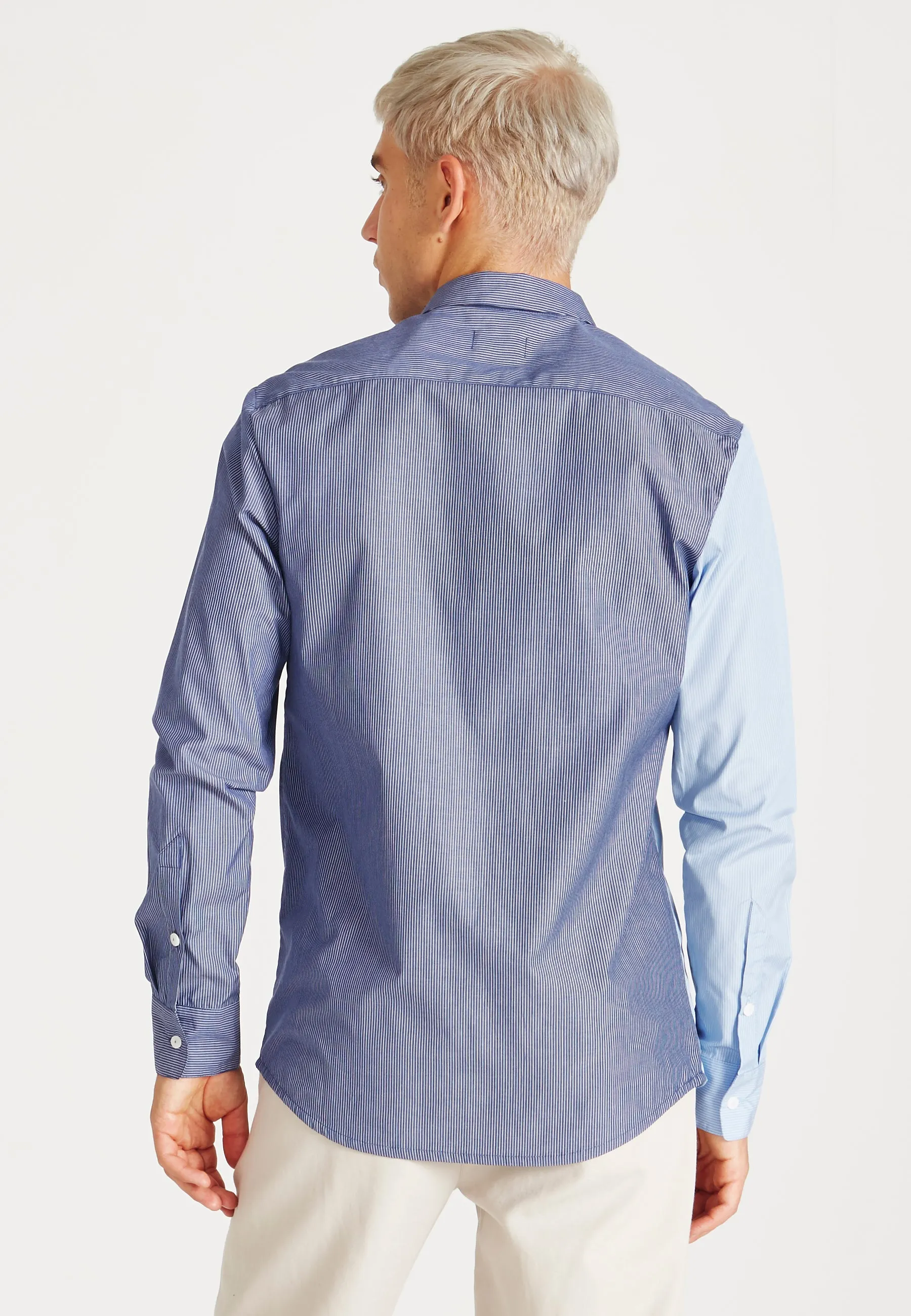 Organic Cotton Stripe Shirt KENT - Double Blue (Stripes) Givn Berlin