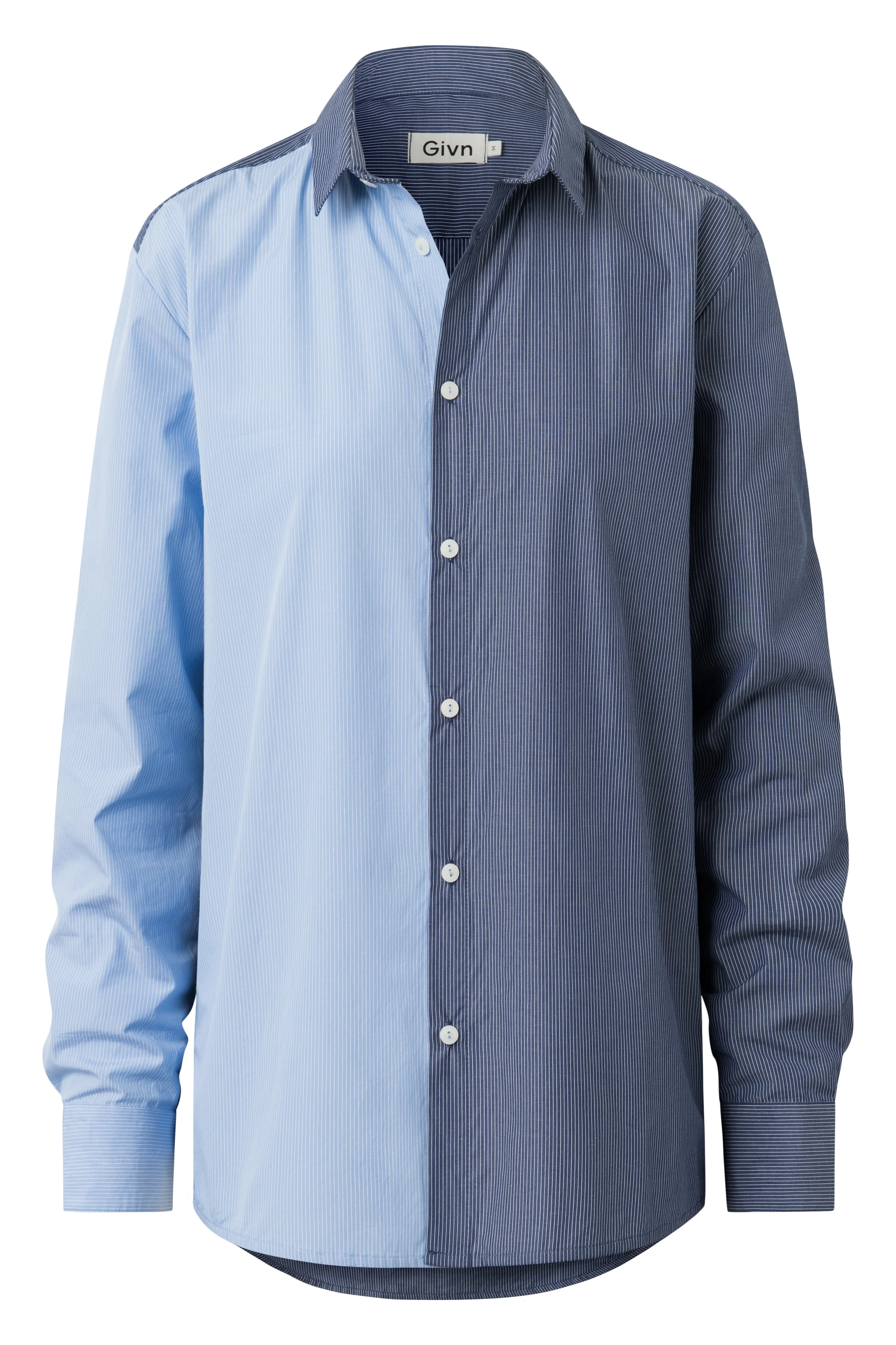 Organic Cotton Stripe Shirt KENT - Double Blue (Stripes) Givn Berlin