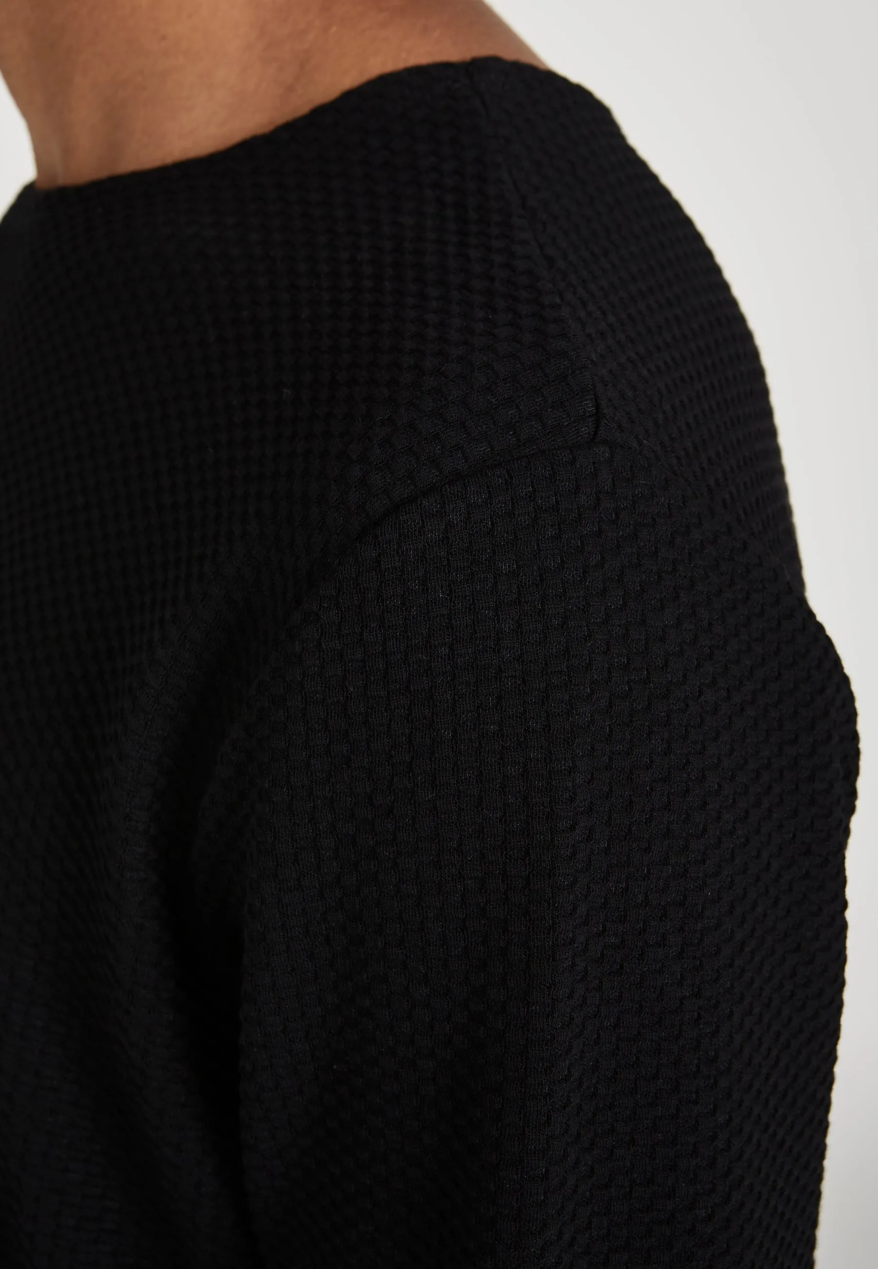 Organic Cotton Sweatshirt IAN - Black (Waffle) Givn Berlin