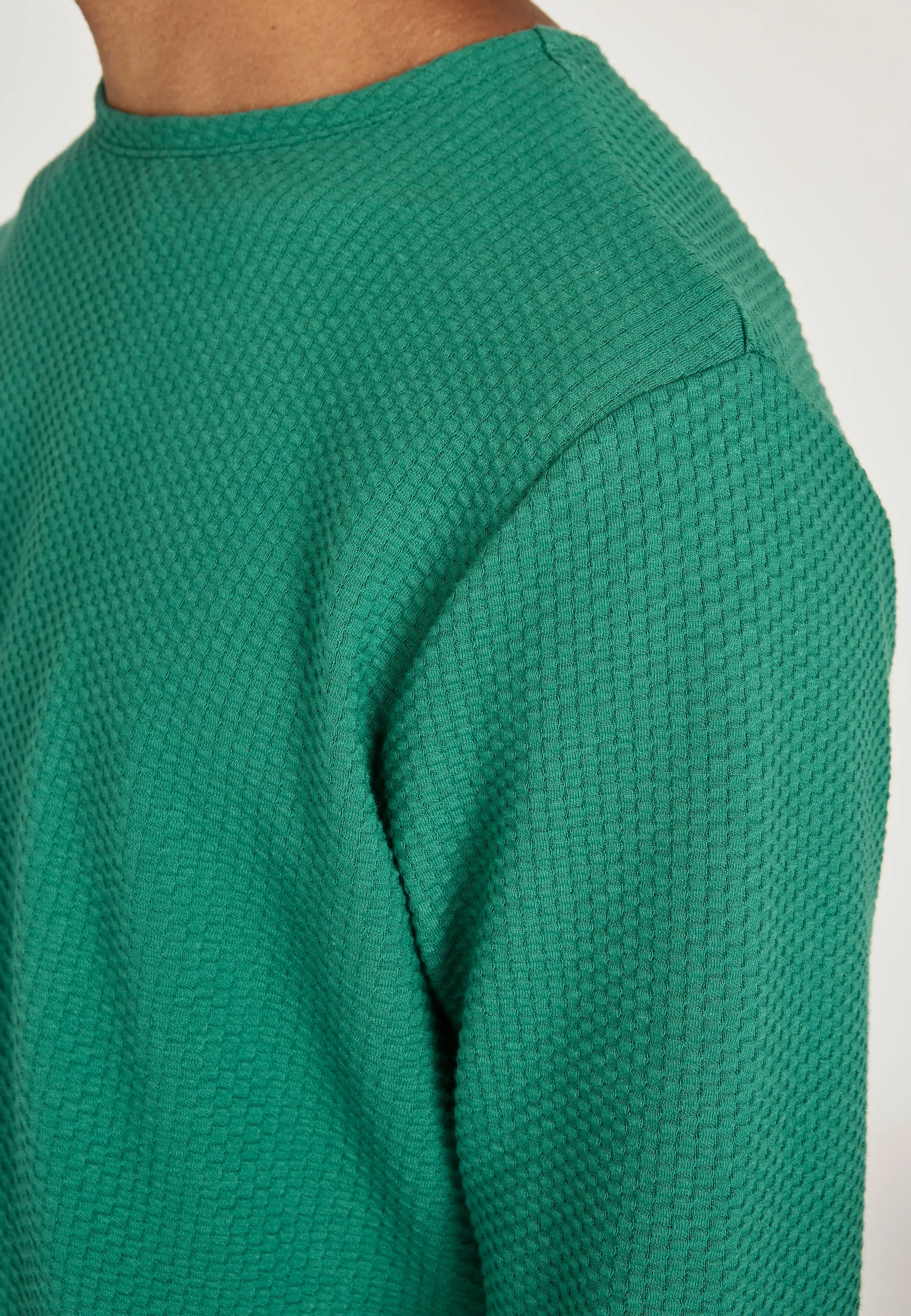 Organic Cotton Sweatshirt IAN - Forest Green (Waffle) Givn Berlin