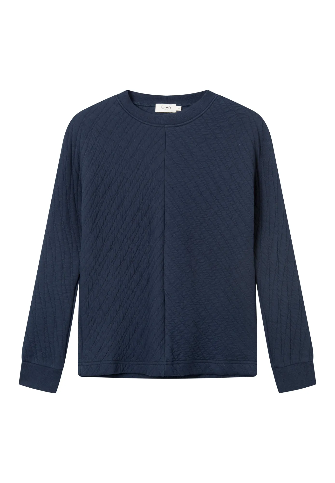 Organic Cotton Sweatshirt WILLOW - Midnight Blue (Lines) Givn Berlin