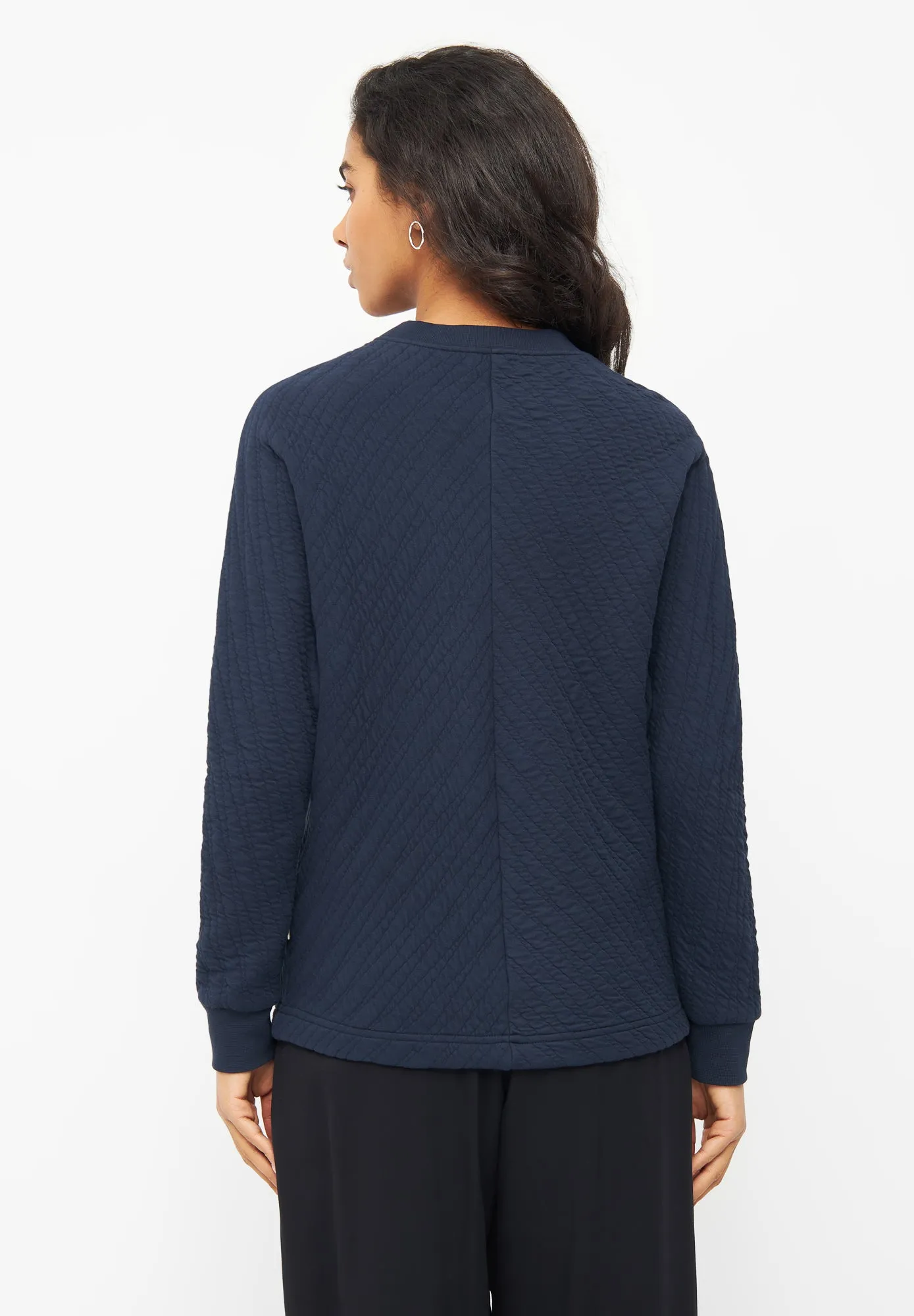 Organic Cotton Sweatshirt WILLOW - Midnight Blue (Lines) Givn Berlin