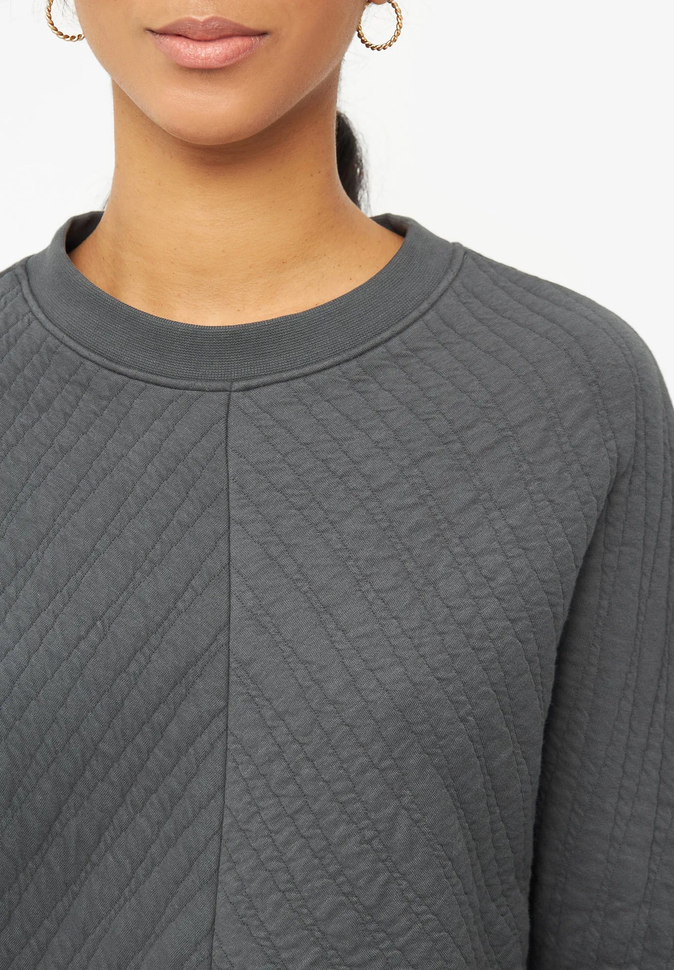 Organic Cotton Sweatshirt WILLOW - Shadow Grey (Lines) Givn Berlin