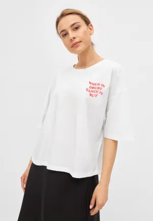 Organic Cotton T-Shirt JOLINA (Dance) - White Givn Berlin