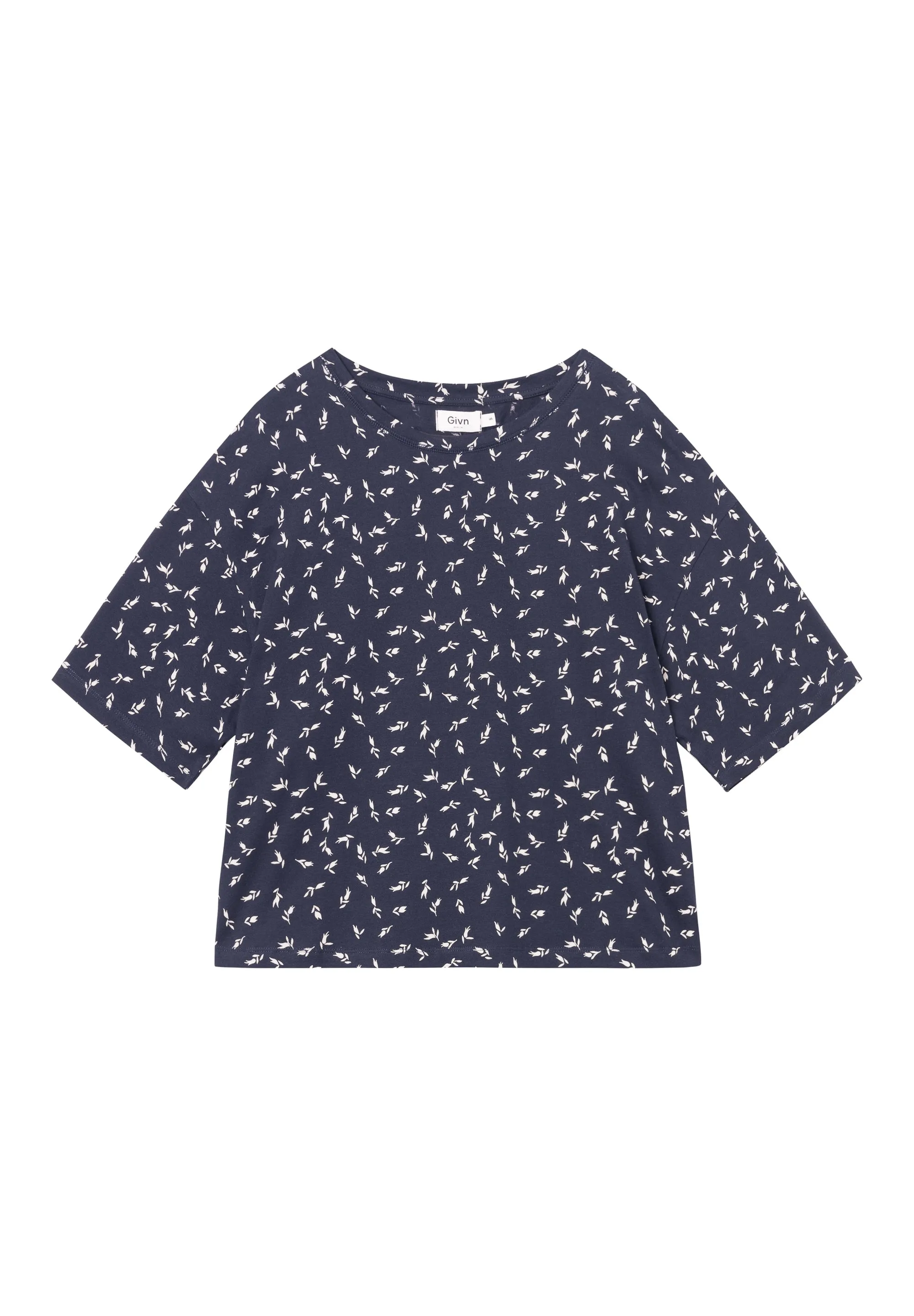 Organic Cotton T-Shirt JOLINA - Midnight Blue (Blooms) Givn Berlin