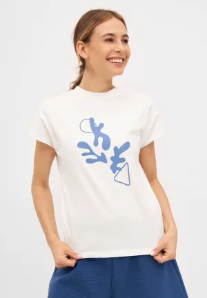 Organic Cotton T-shirt LAILA (Coral) - White Givn Berlin