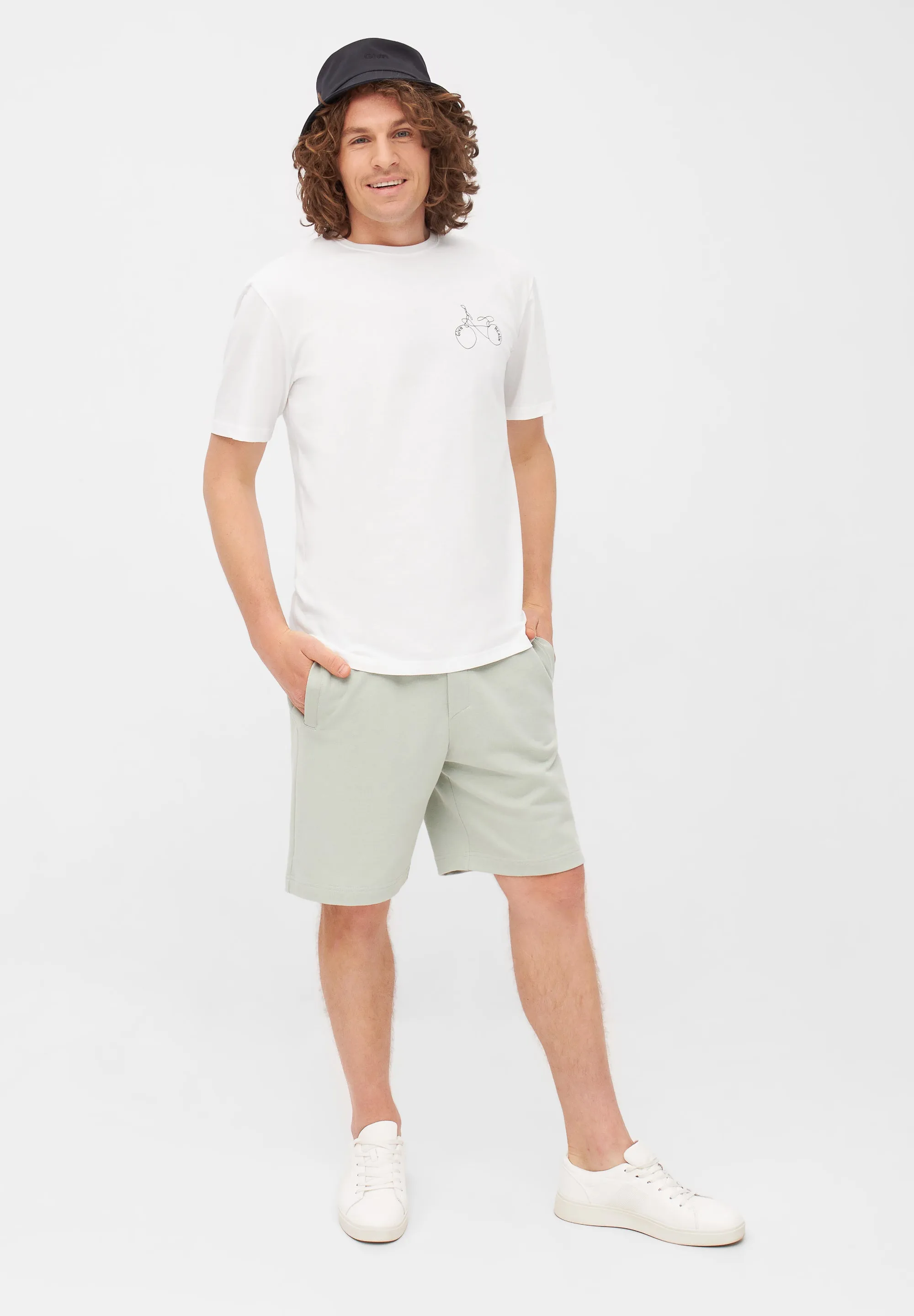Organic Cotton T-shirt LASSE (Bicycle) - White Givn Berlin