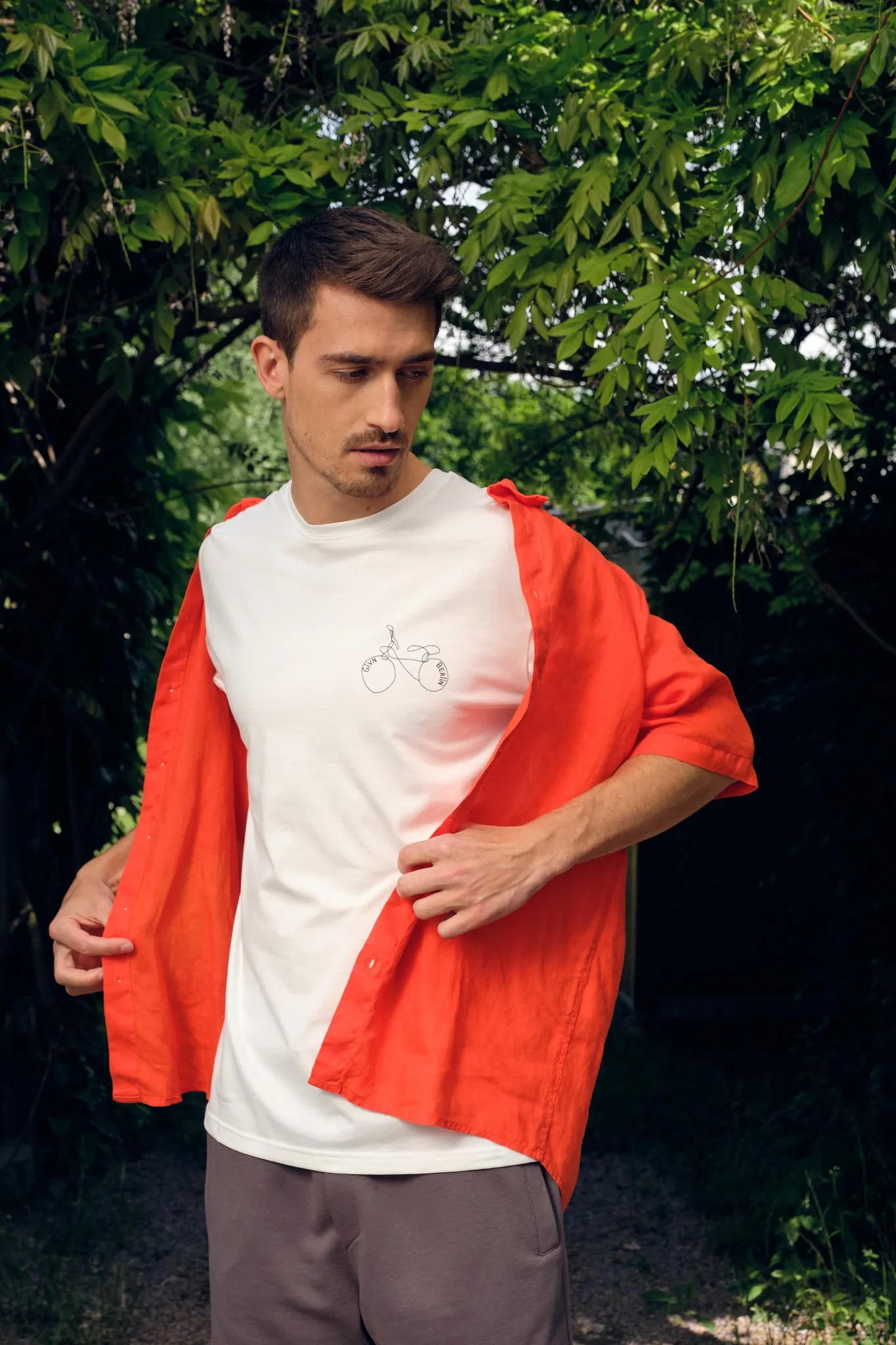 Organic Cotton T-shirt LASSE (Bicycle) - White Givn Berlin