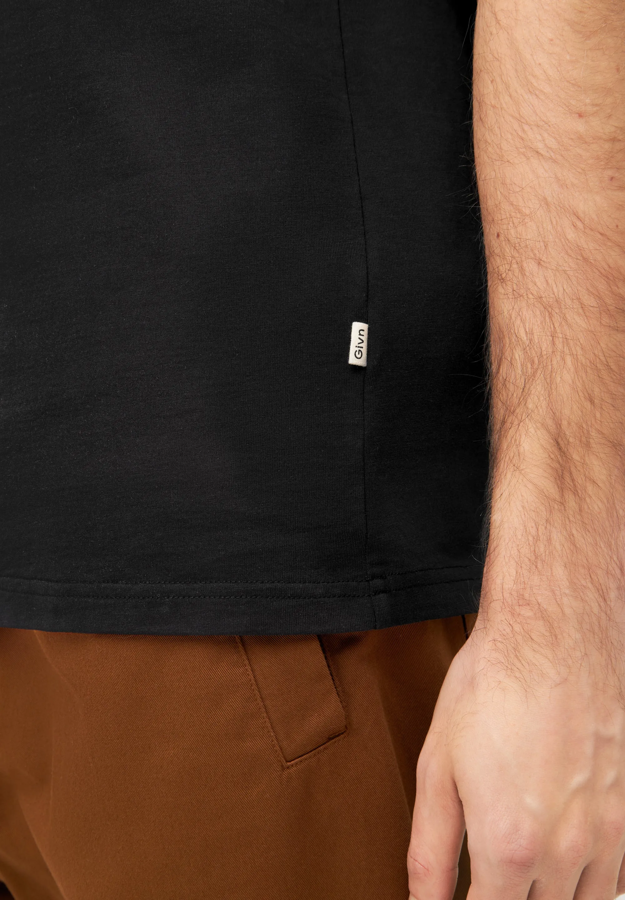 Organic Cotton T-shirt LASSE - Black Givn Berlin