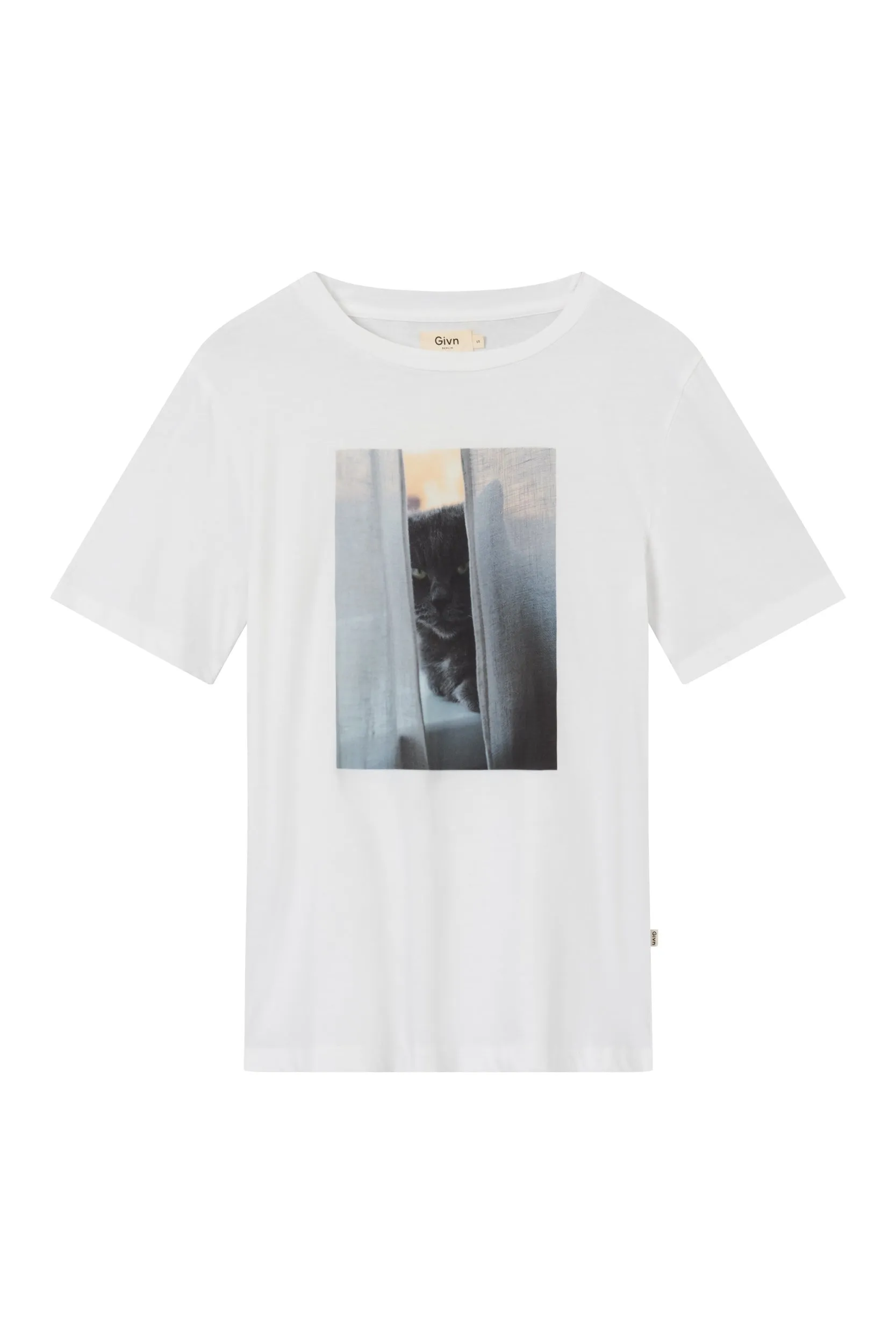 Organic Cotton T-Shirt MASHA (Cat) - White Givn Berlin