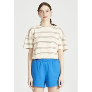 Organic Cotton T-shirt TIANA - Off White / Muddy Brown (Stripes) Givn Berlin