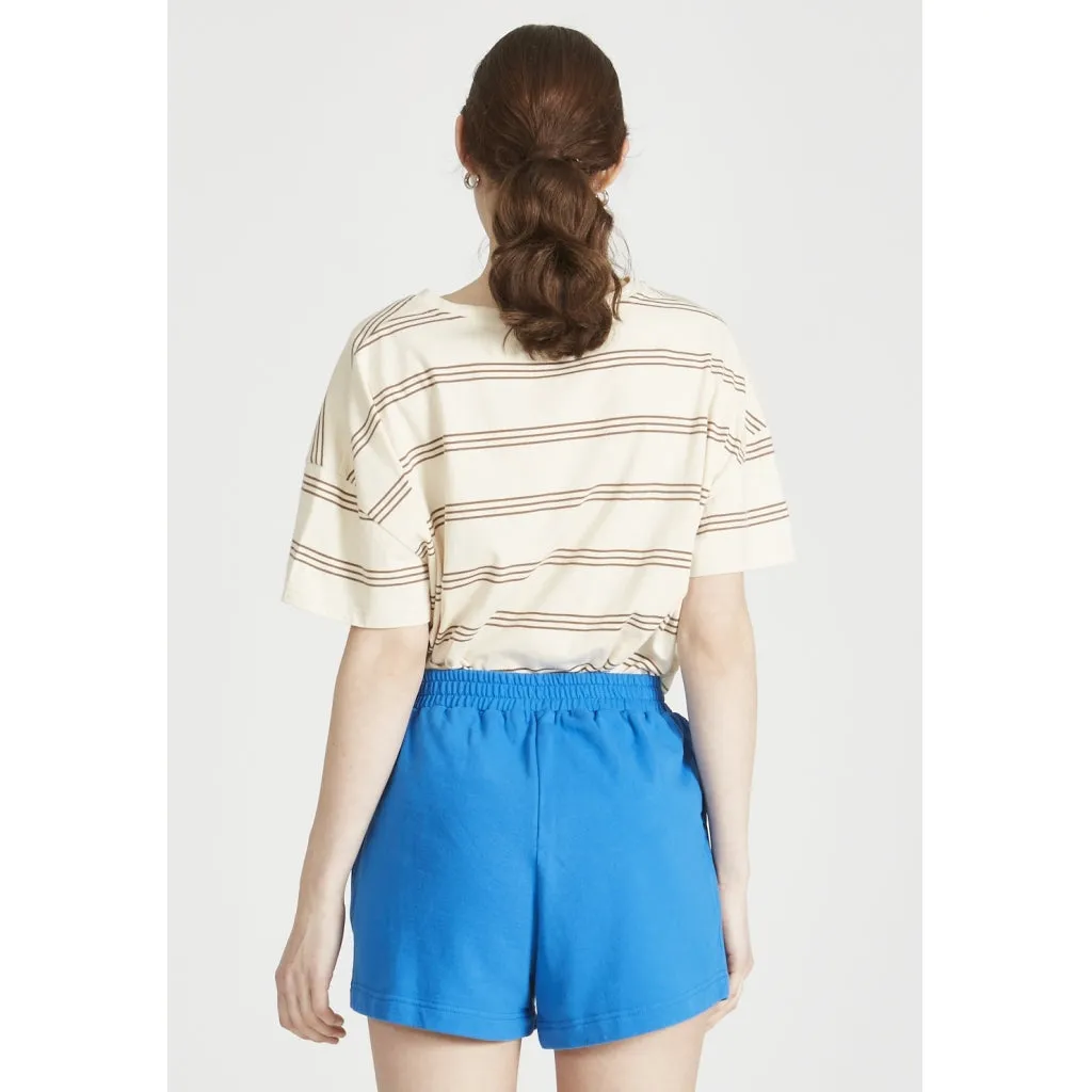 Organic Cotton T-shirt TIANA - Off White / Muddy Brown (Stripes) Givn Berlin