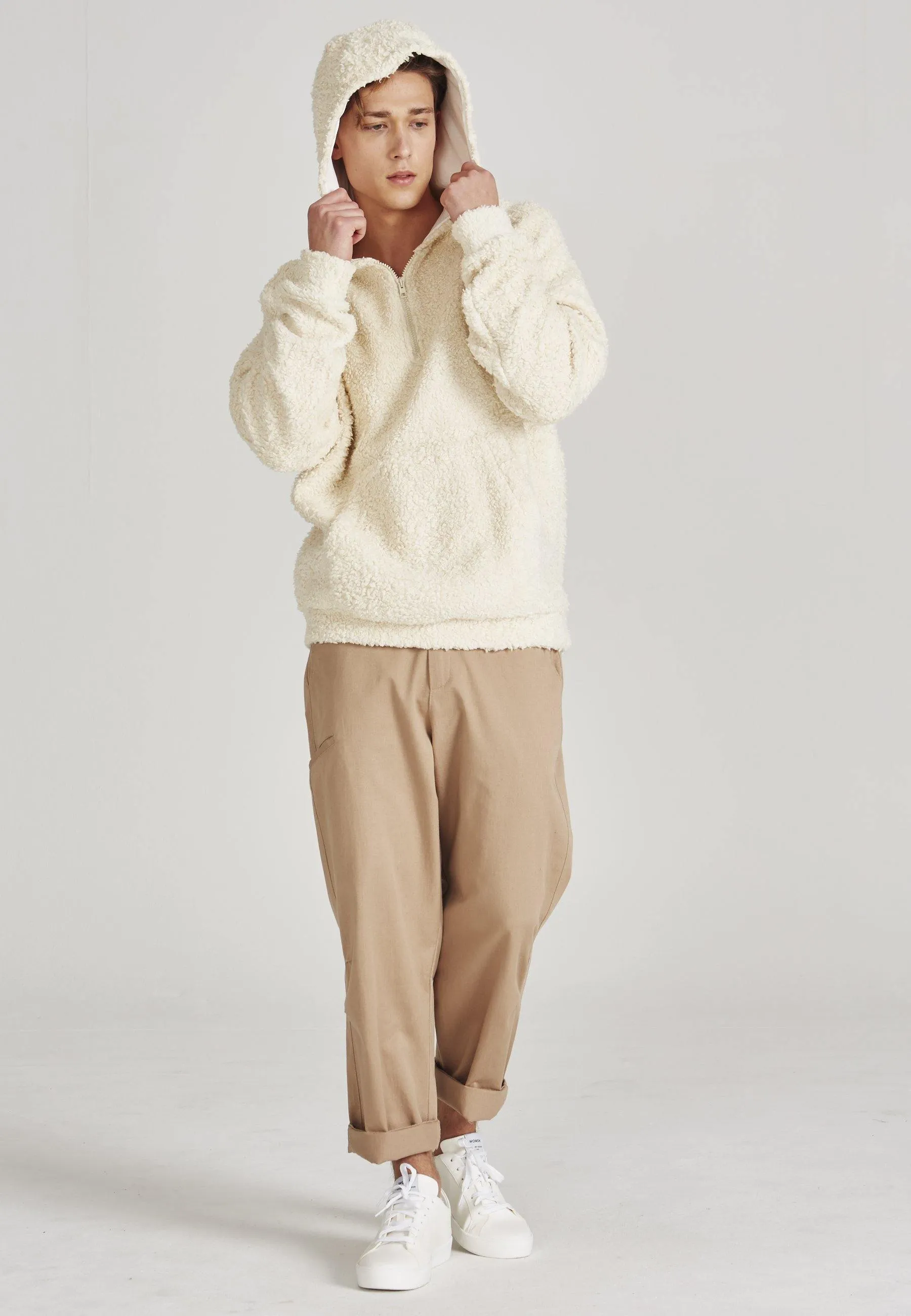 Organic Cotton Teddy Fur Hoodie KENNETH - Off White Givn Berlin
