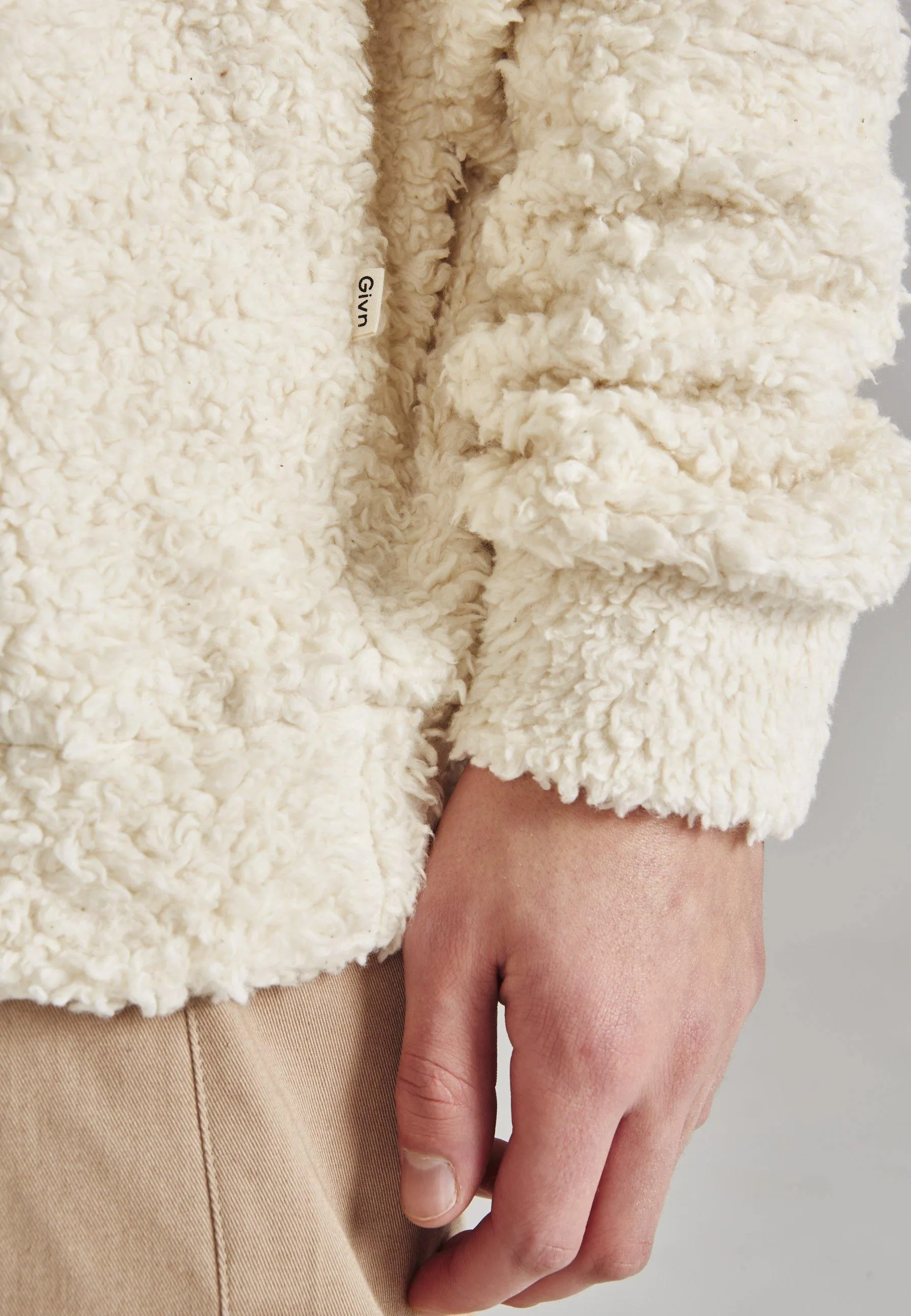 Organic Cotton Teddy Fur Hoodie KENNETH - Off White Givn Berlin