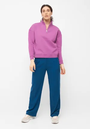 Organic Cotton Troyer Sweater DAKOTA - Soft Violet Givn Berlin