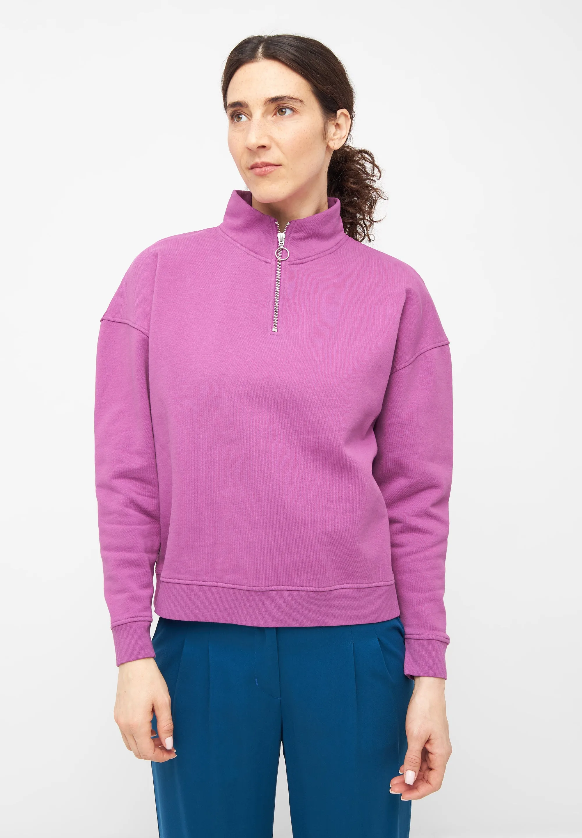 Organic Cotton Troyer Sweater DAKOTA - Soft Violet Givn Berlin