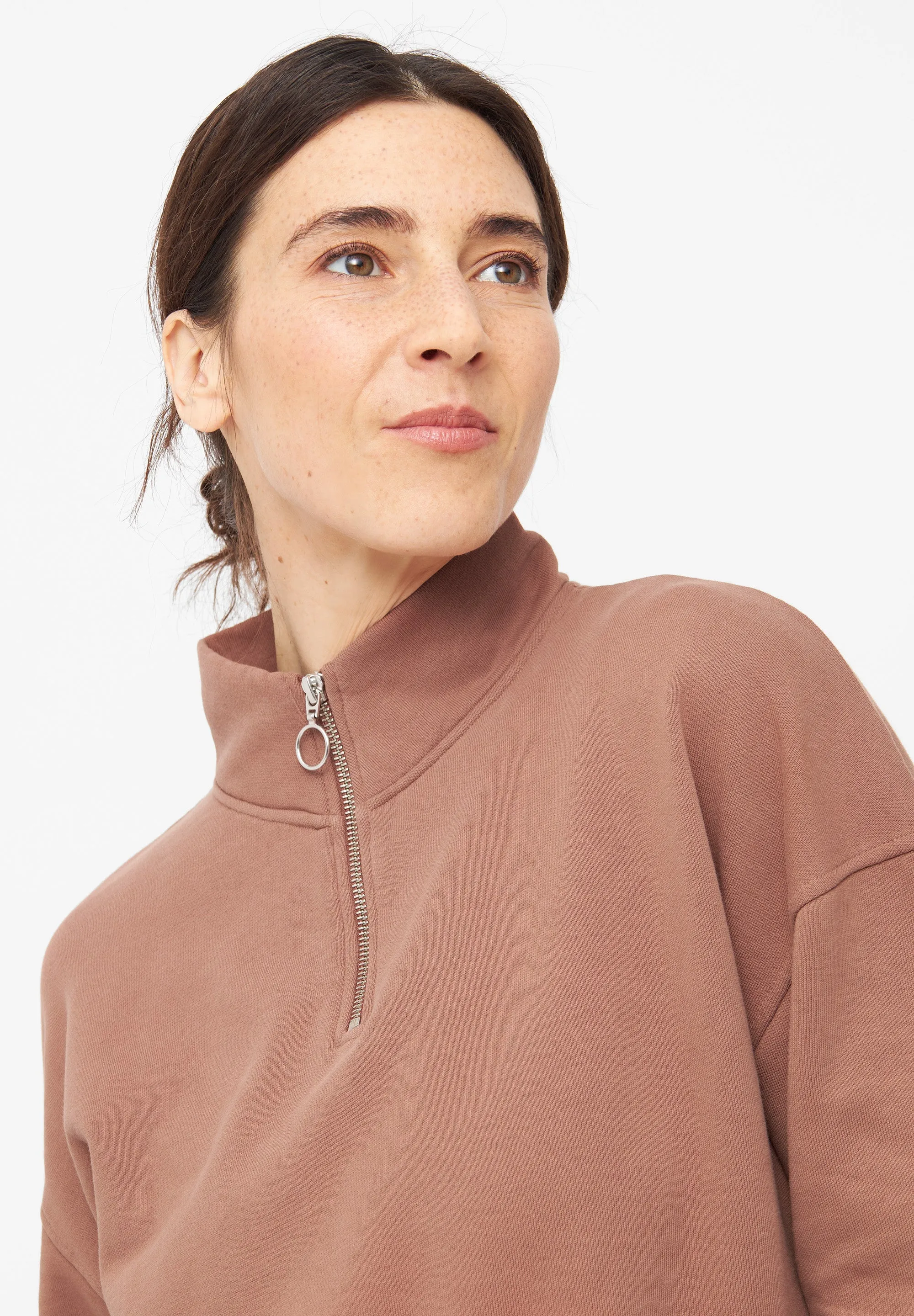 Organic Cotton Troyer Sweater DAKOTA - Truffle Beige Givn Berlin