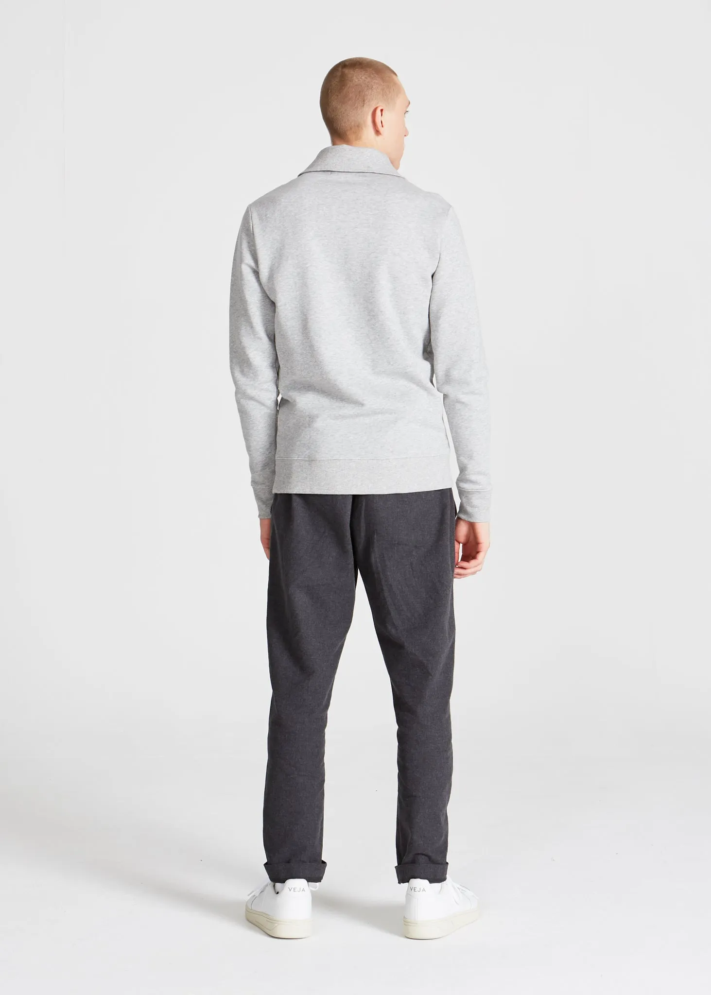 Organic Cotton Troyer Sweater TYLER - Mercury Grey Givn Berlin