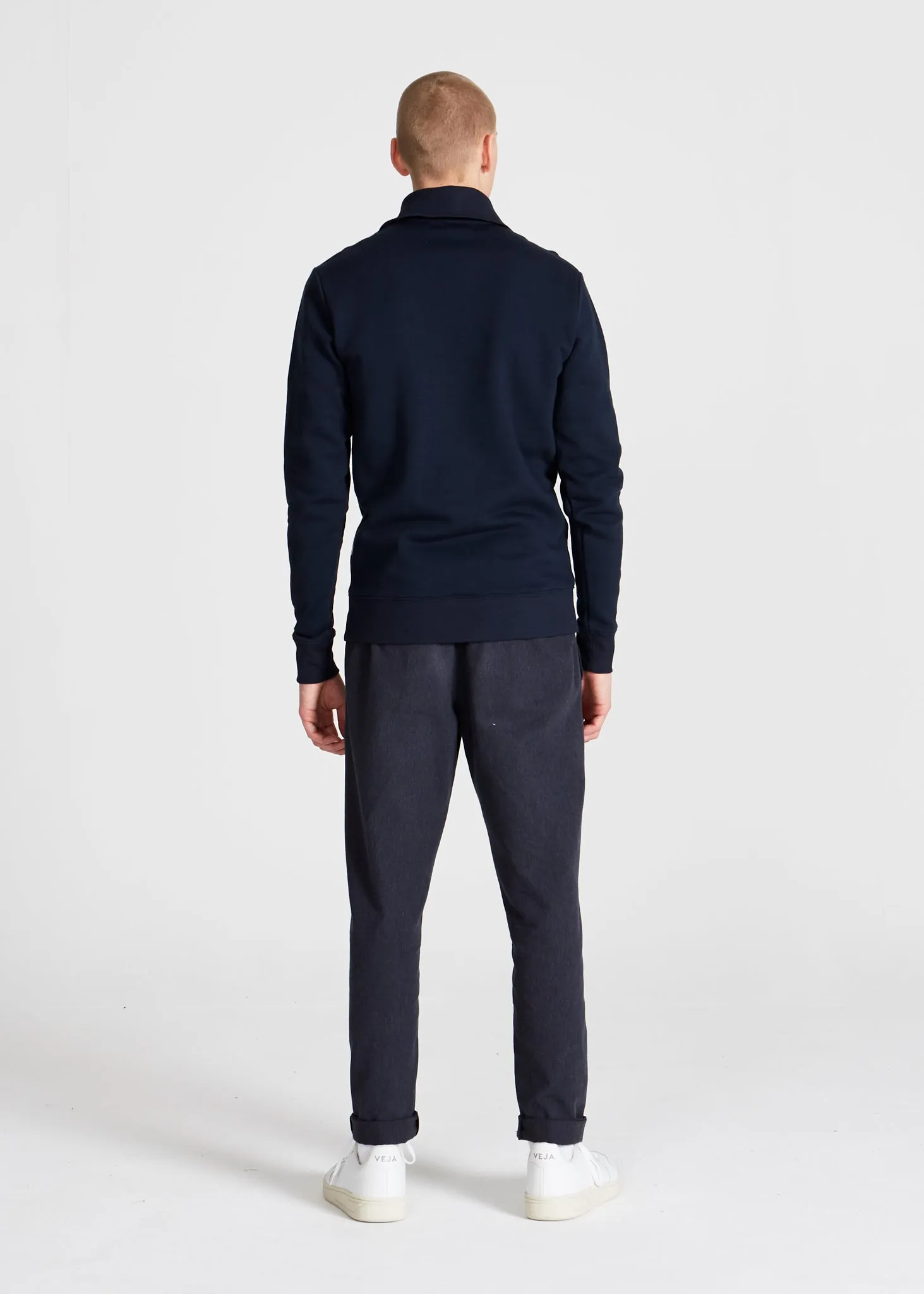 Organic Cotton Troyer Sweater TYLER - Midnight Blue Givn Berlin