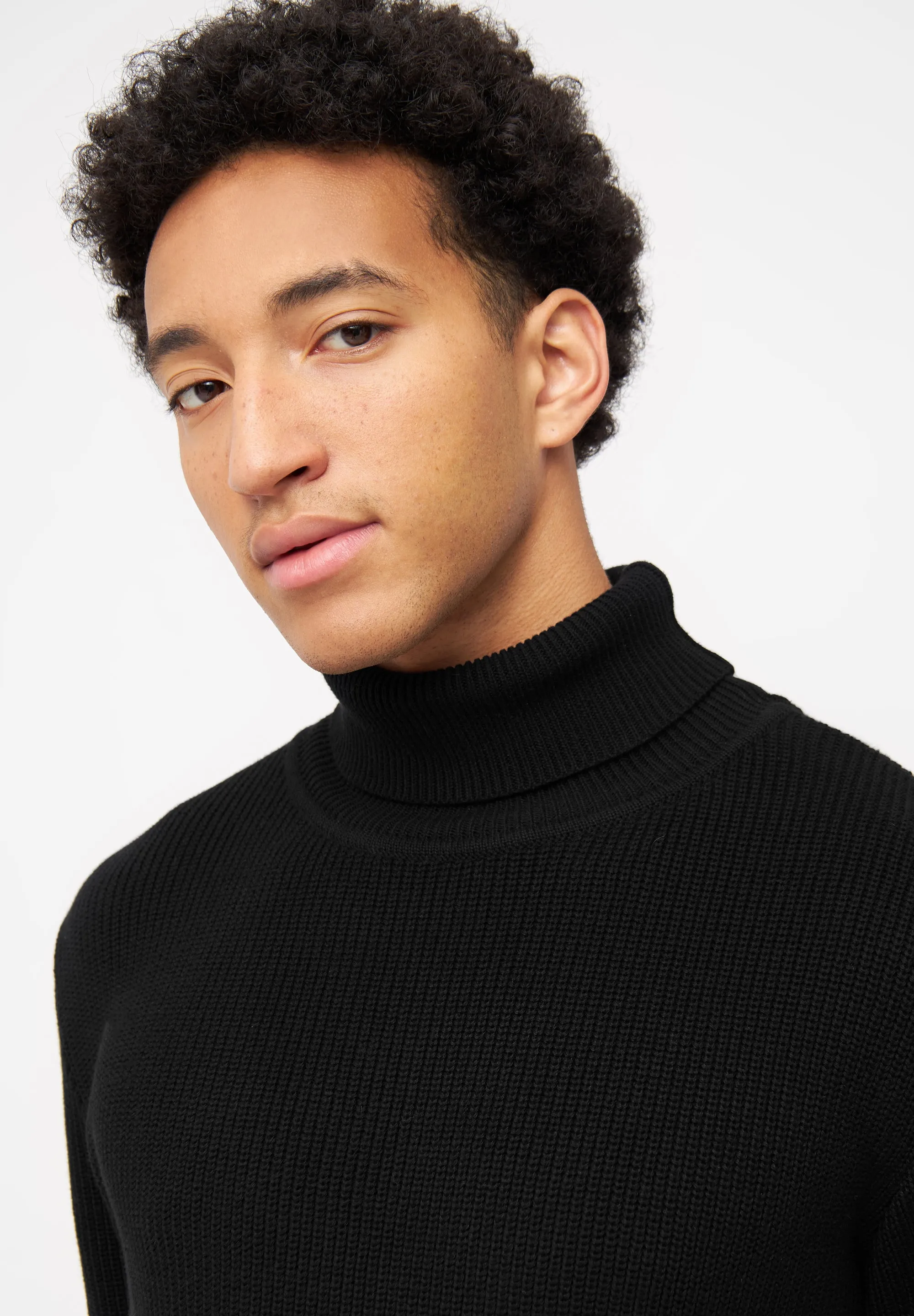 Organic Cotton Turtleneck Knit Sweater PIET - Black Givn Berlin