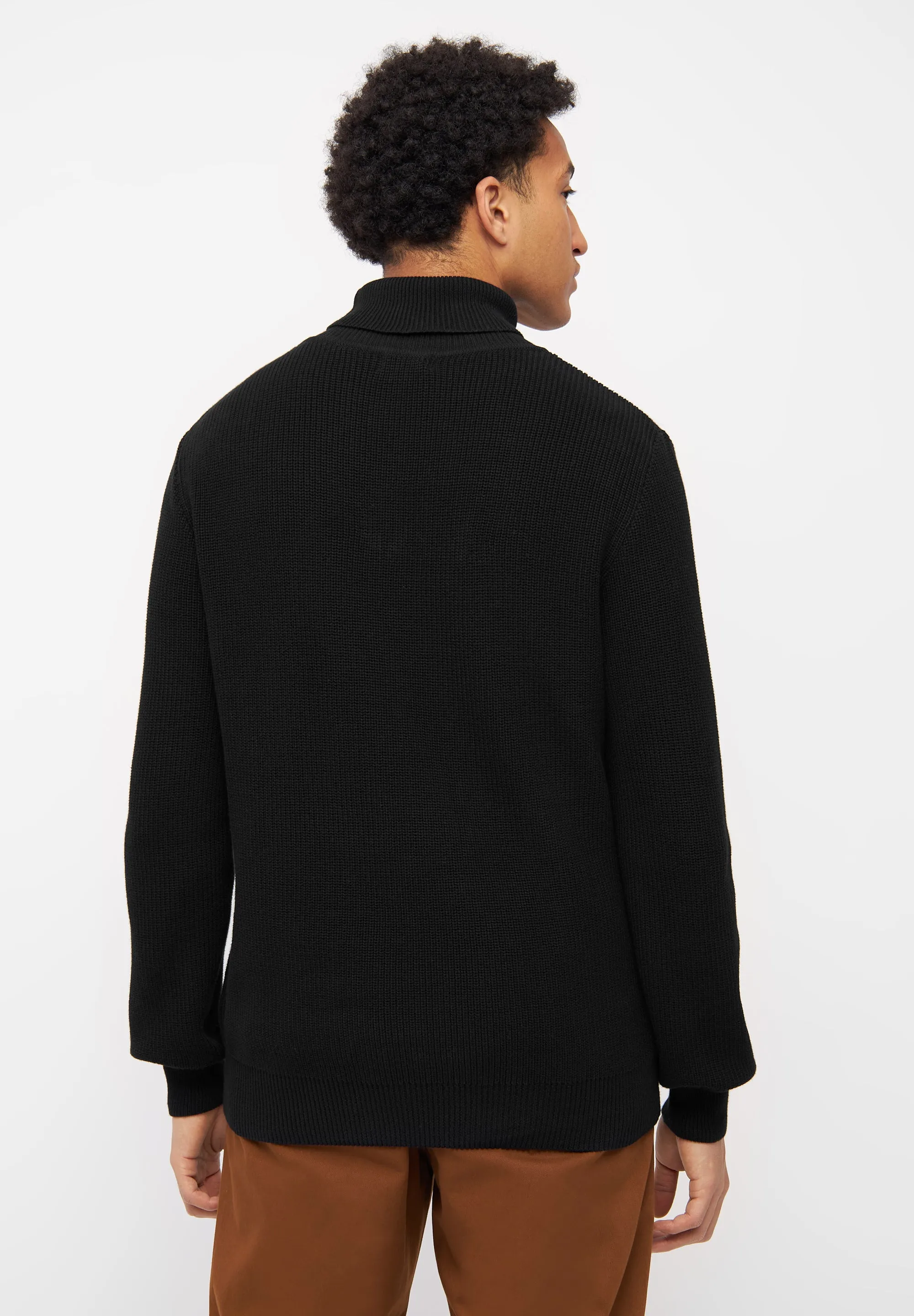 Organic Cotton Turtleneck Knit Sweater PIET - Black Givn Berlin