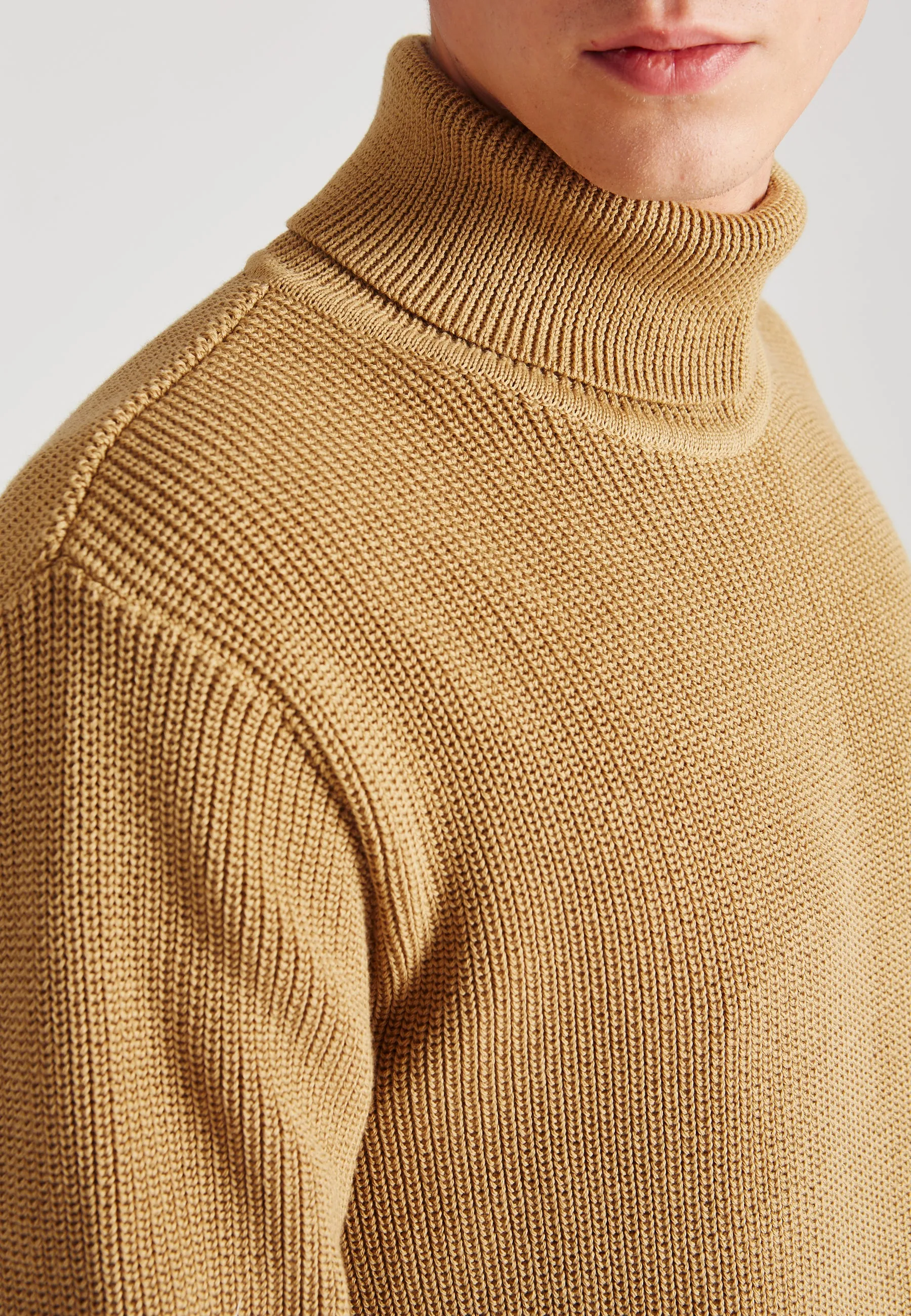Organic Cotton Turtleneck Knit Sweater PIET - Camel Givn Berlin