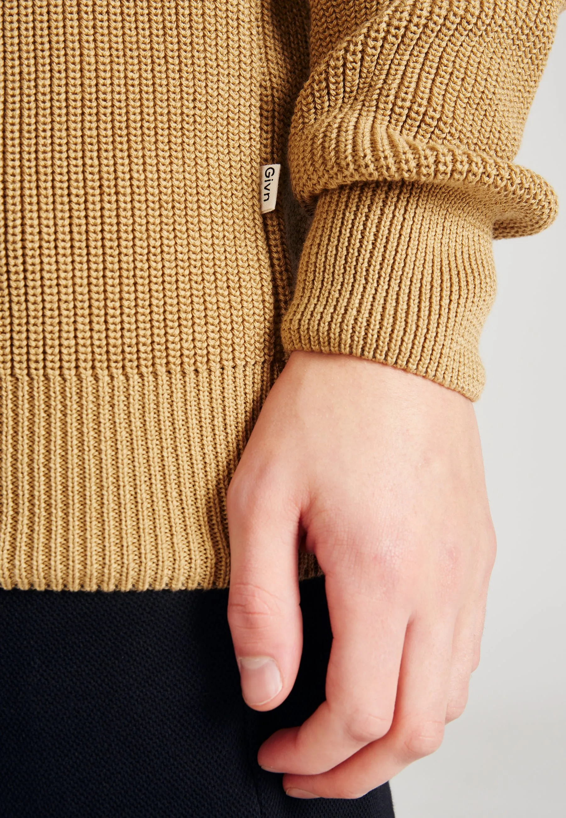 Organic Cotton Turtleneck Knit Sweater PIET - Camel Givn Berlin