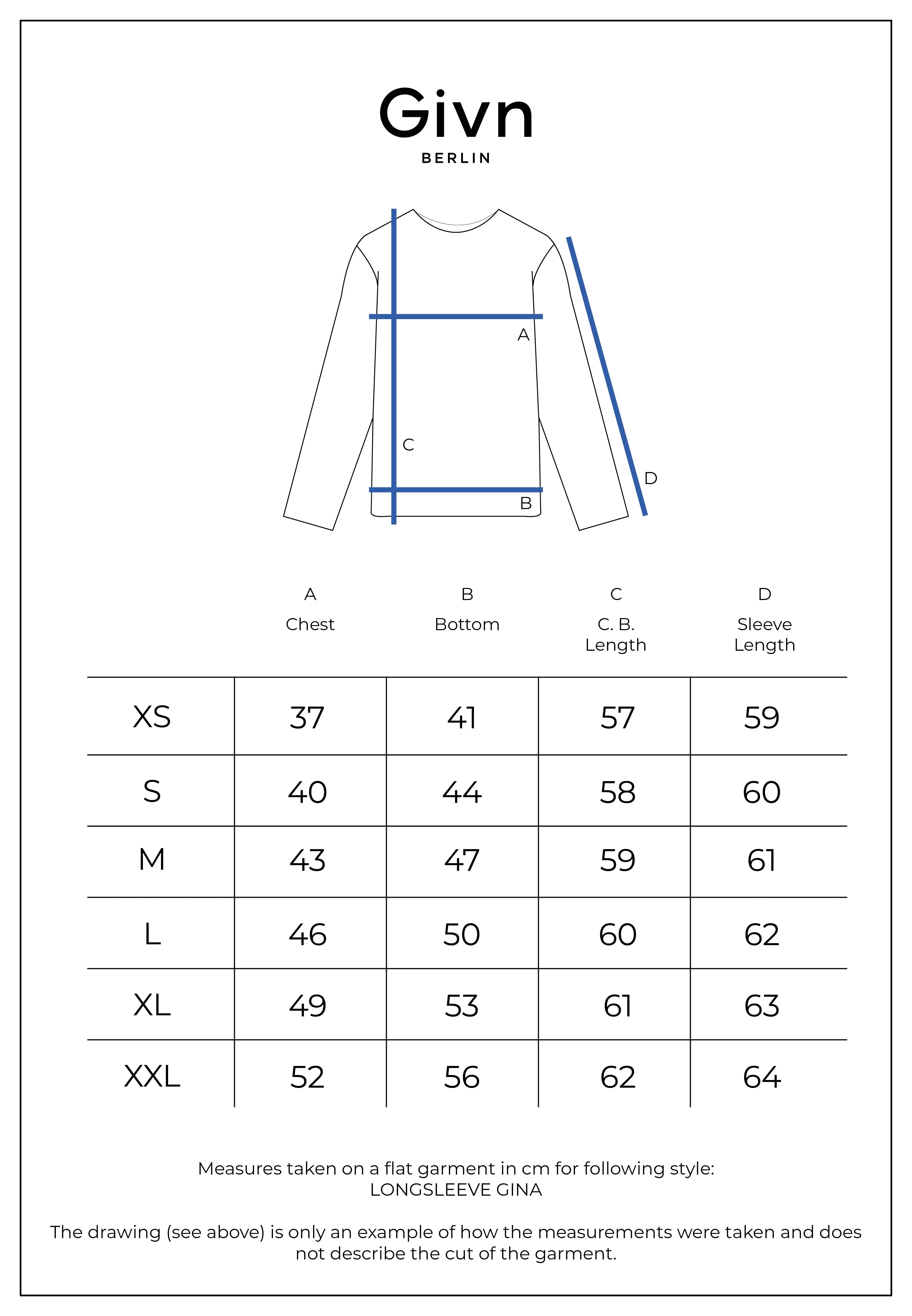 Organic Cotton Turtleneck Long Sleeve GINA - Black (Rib) Givn Berlin