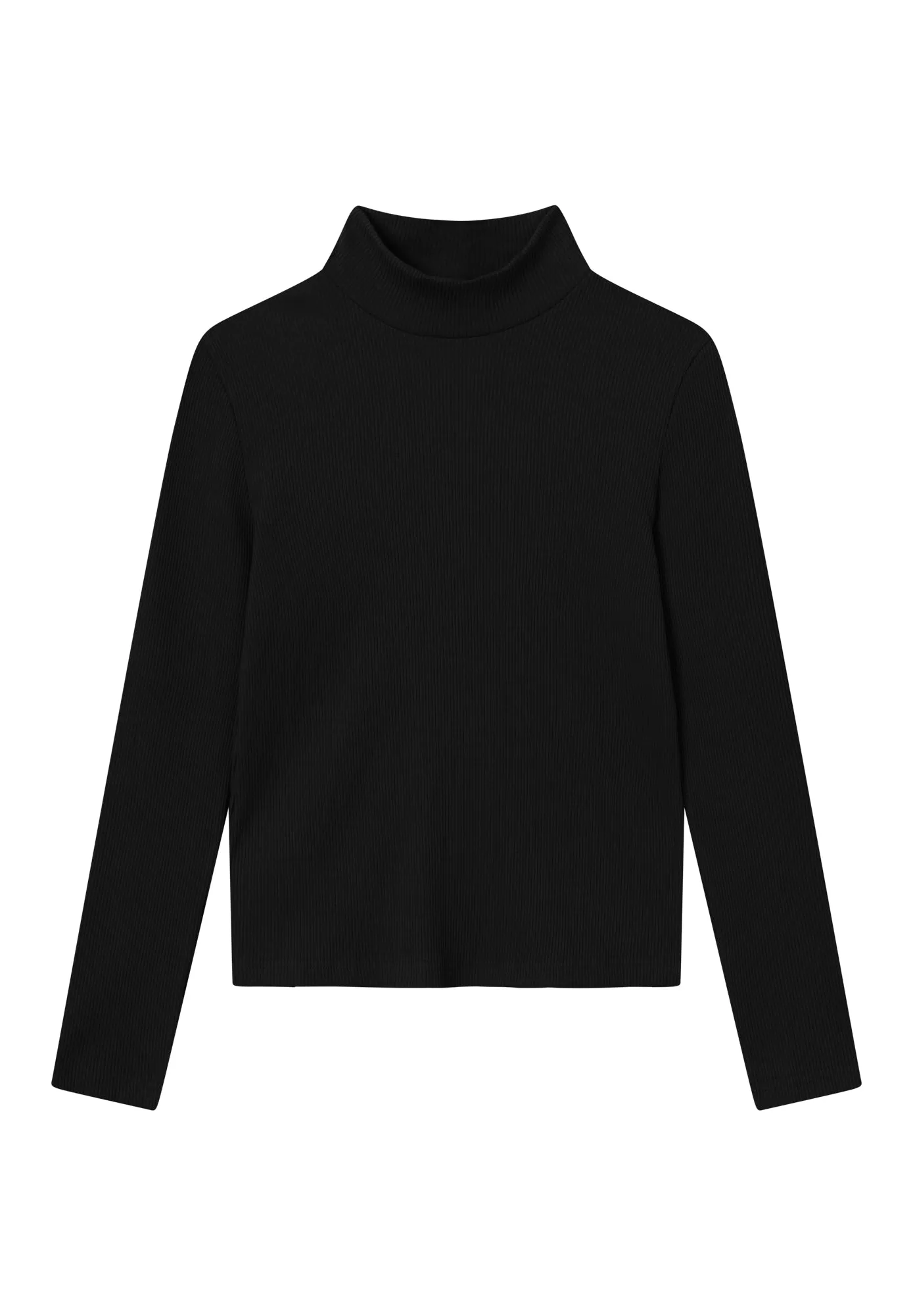 Organic Cotton Turtleneck Long Sleeve GINA - Black (Rib) Givn Berlin