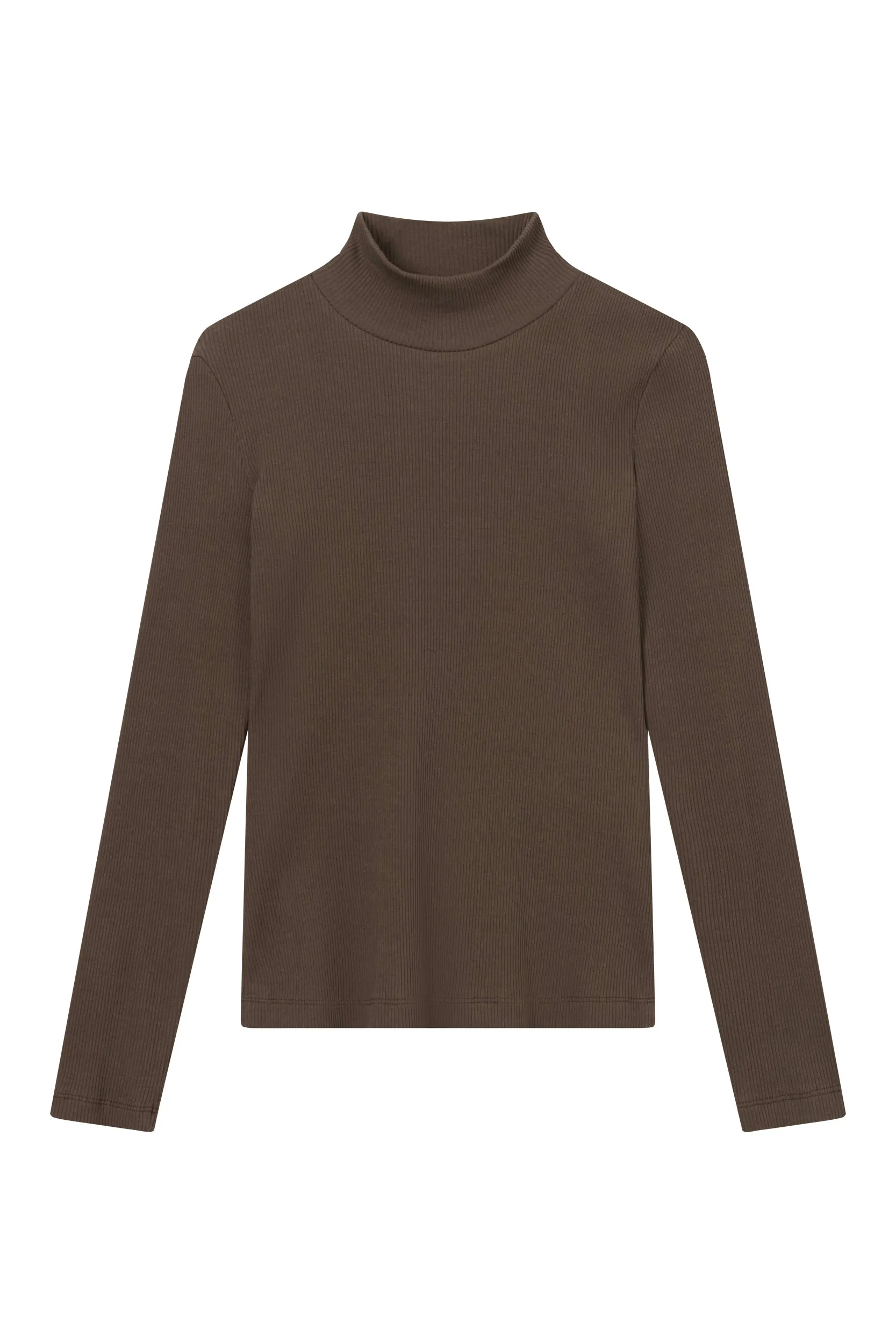 Organic Cotton Turtleneck Long Sleeve GINA - Oak Brown Givn Berlin