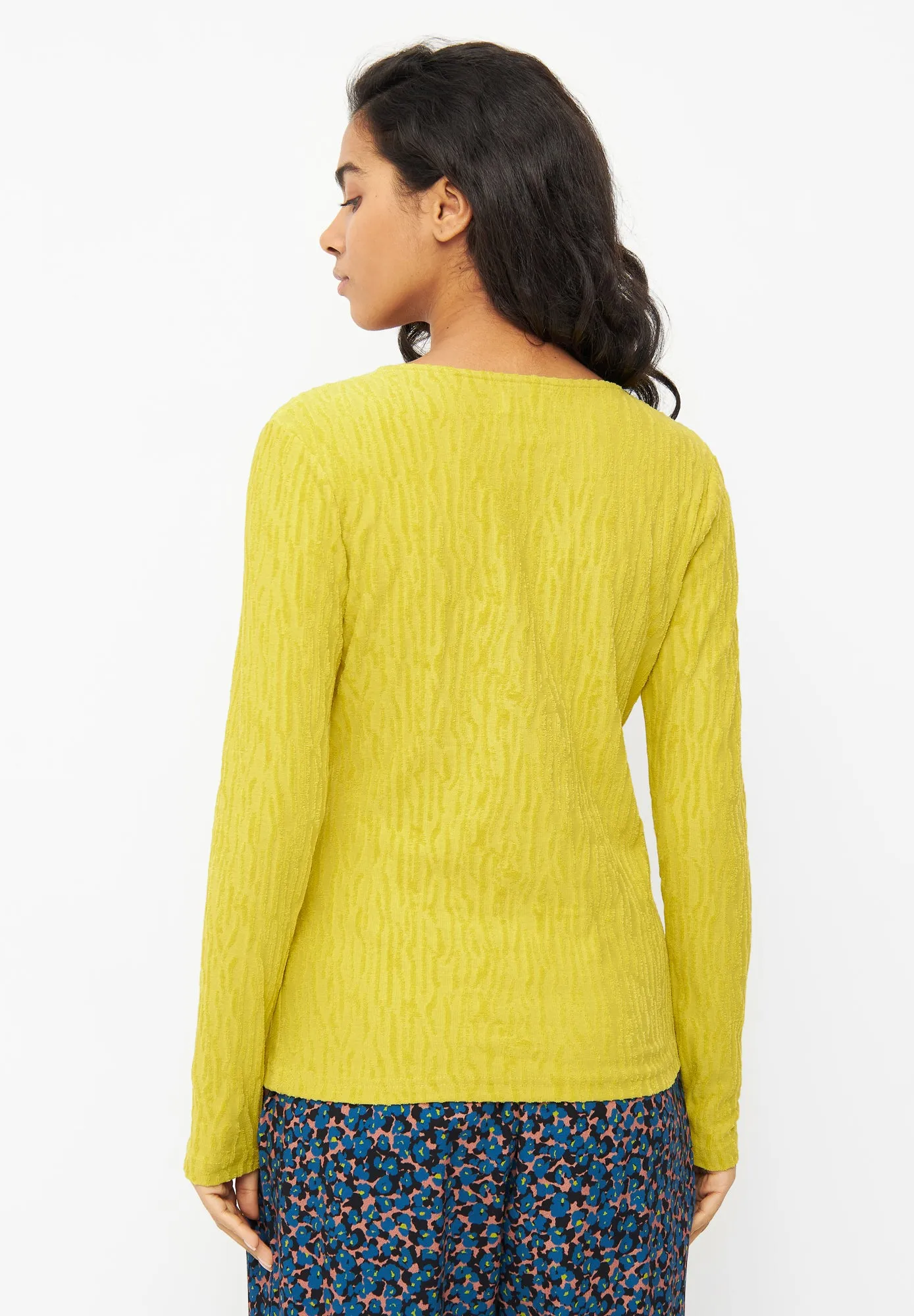Organic Cotton Wrap Blouse CLEA - Dusty Lime (Structure) Givn Berlin