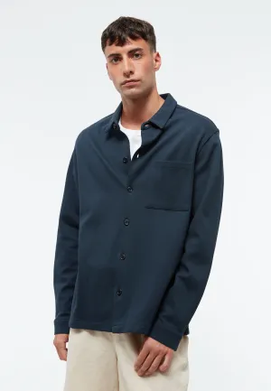 Overshirt GBALVAR relaxed in organic cotton piqué - Midnight Blue (Pique) Givn Berlin