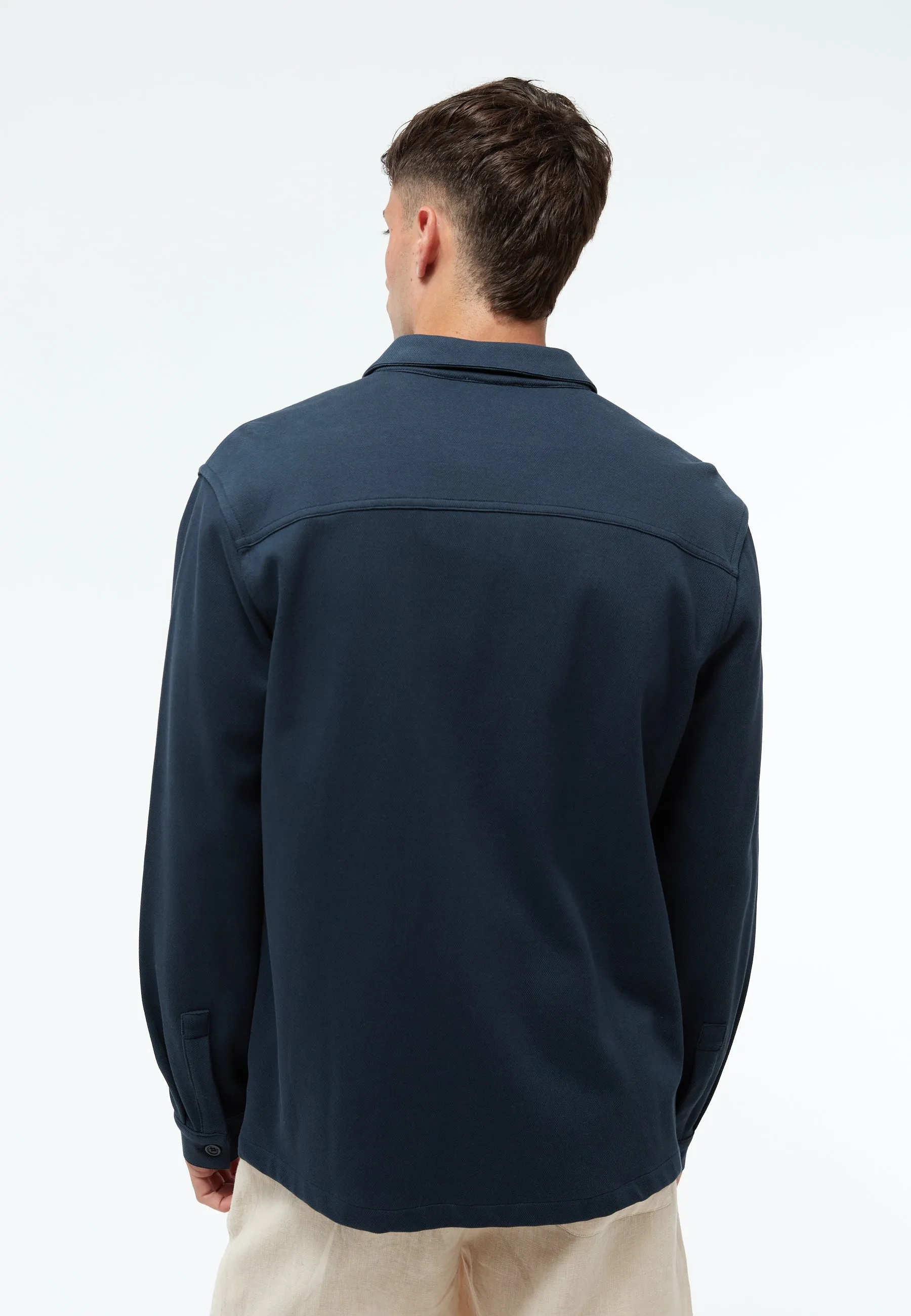 Overshirt GBALVAR relaxed in organic cotton piqué - Midnight Blue (Pique) Givn Berlin