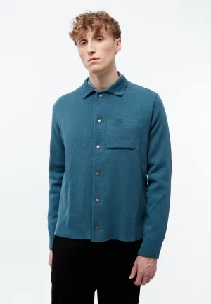 Overshirt GBCHESTER in organic cotton knit - Basalt Givn Berlin