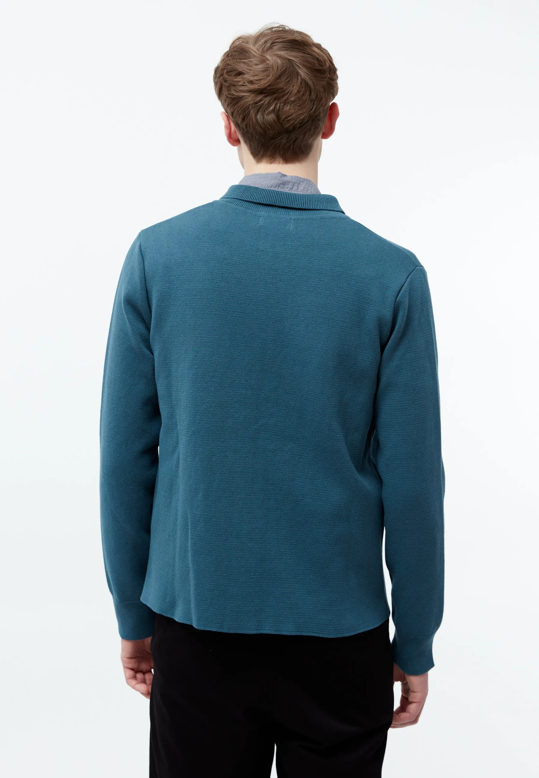 Overshirt GBCHESTER in organic cotton knit - Basalt Givn Berlin