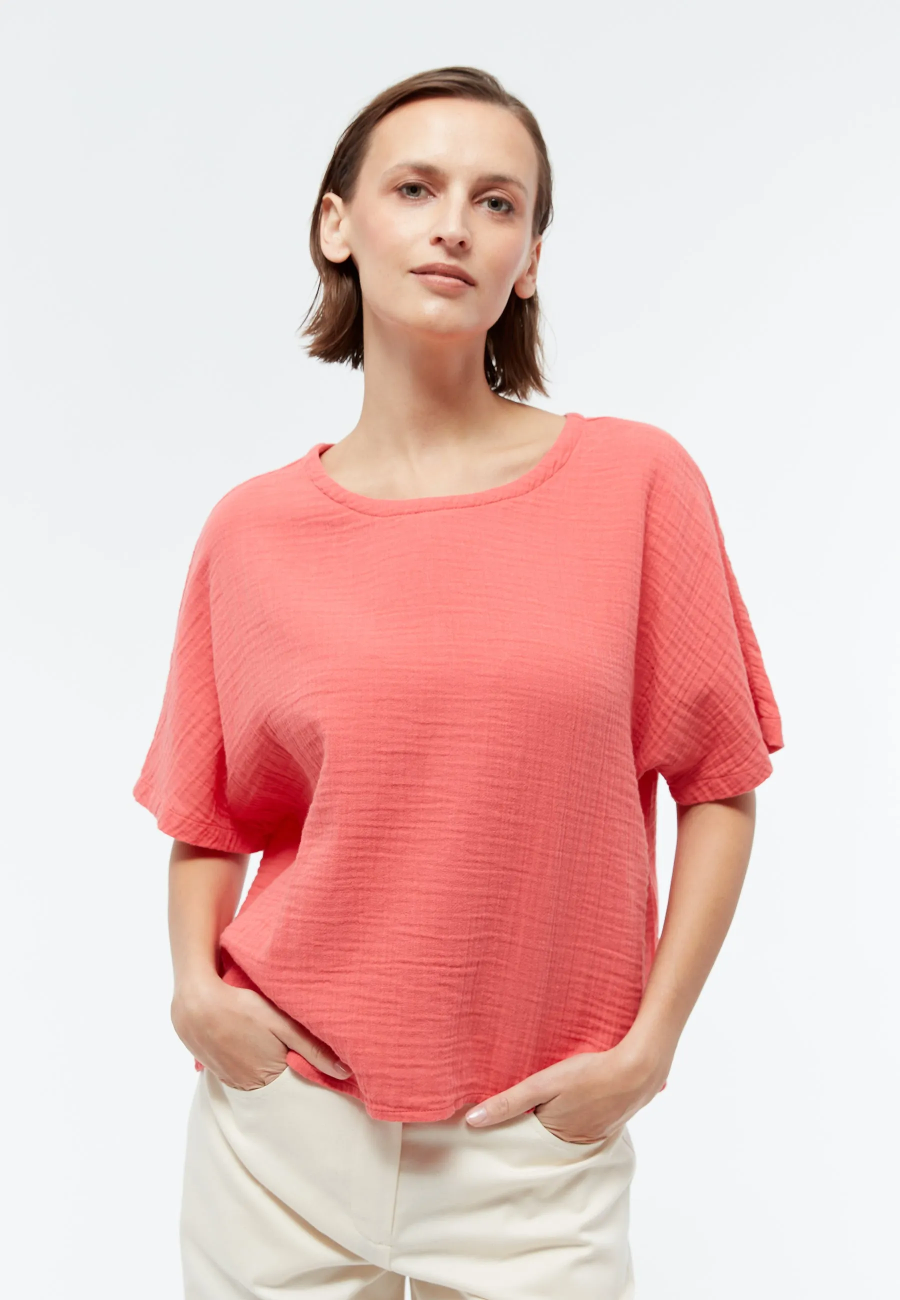 Oversized blouse GBPINA out of organic cotton muslin Givn Berlin