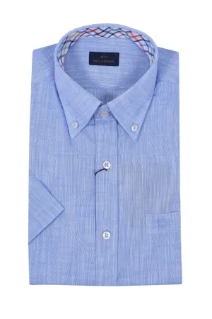 Paul And Shark Short Sleeved Shirt Pale Blue