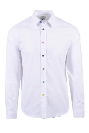 Paul Smith Sport Stripe Button Shirt White