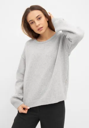 PHILOU recycled wool knit sweater - Light Grey Givn Berlin