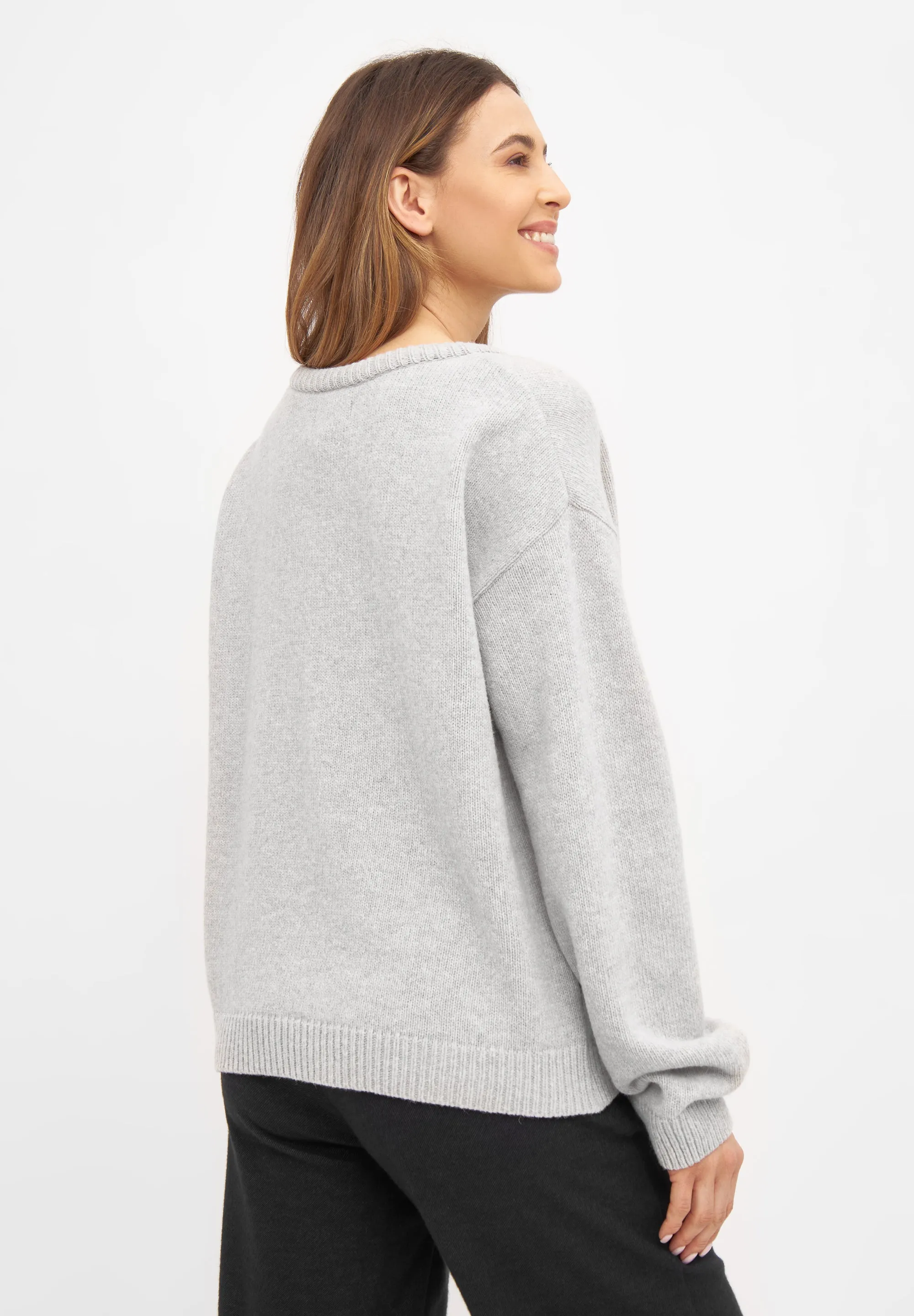 PHILOU recycled wool knit sweater - Light Grey Givn Berlin