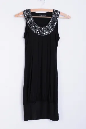 Piaza Italia Womens S Tunic Bids Black Long Sleeveless Shirt