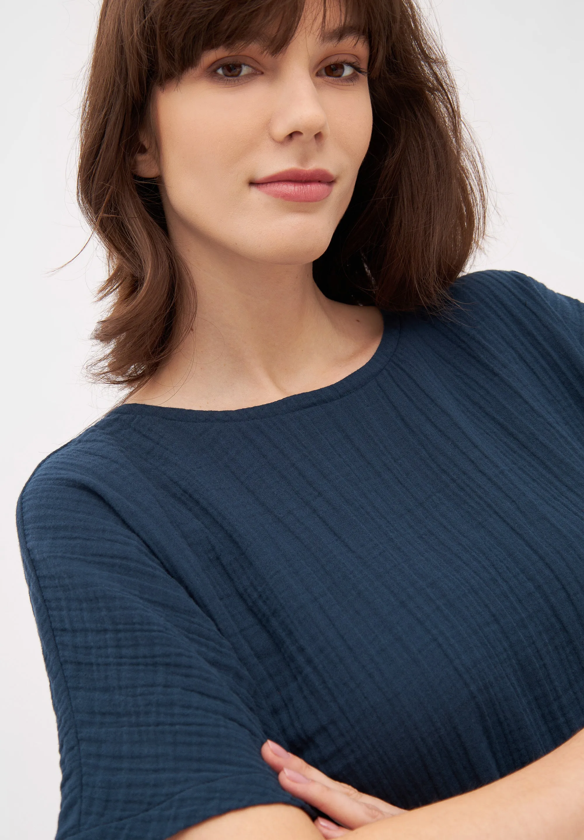 PINA Organic Cotton Muslin T-Shirt - Midnight Blue Givn Berlin