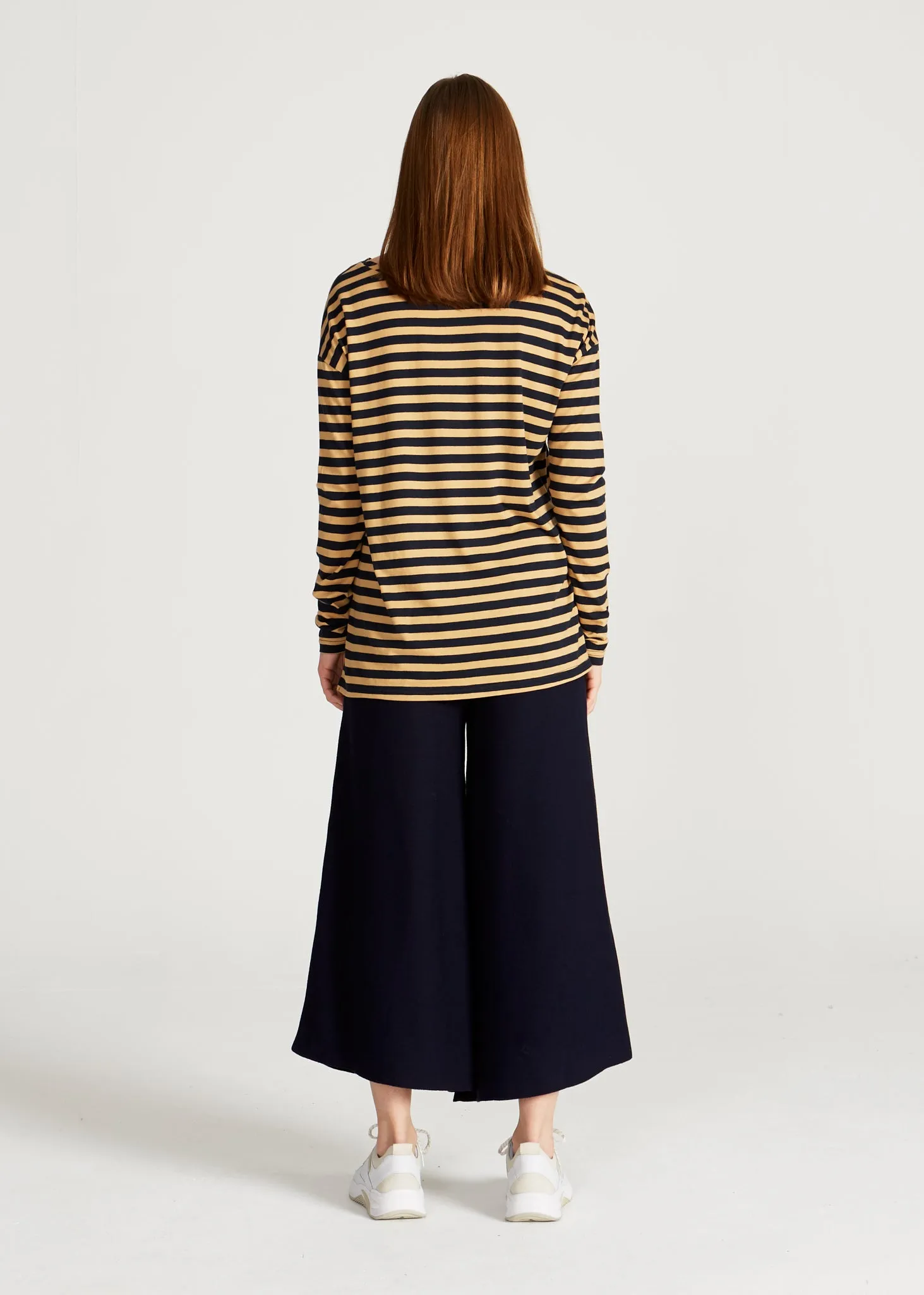 POLLY longsleeve made from TENCEL™ Lyocell - Blue / Camel (Stripes) Givn Berlin